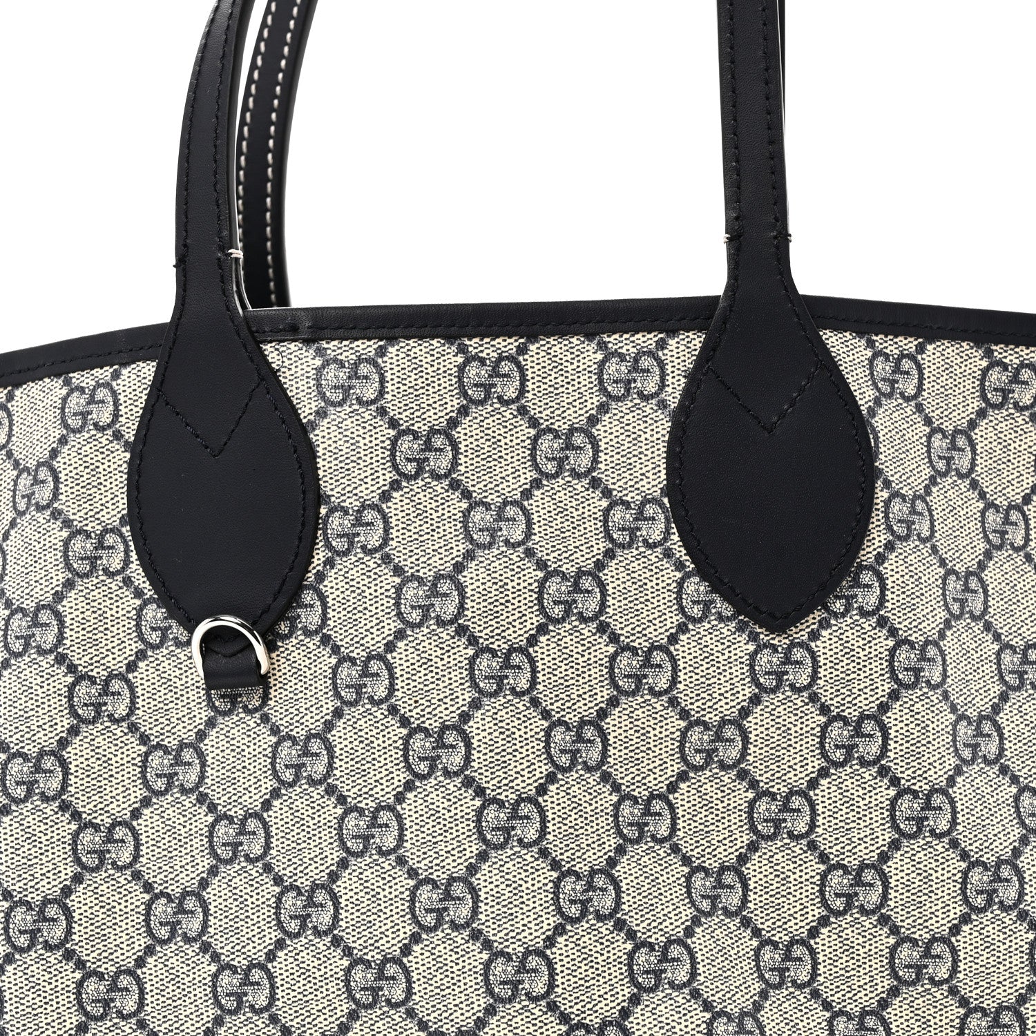 GG Supreme Monogram Denim Small Totissima Reversible Tote Beige Blue - Image 11