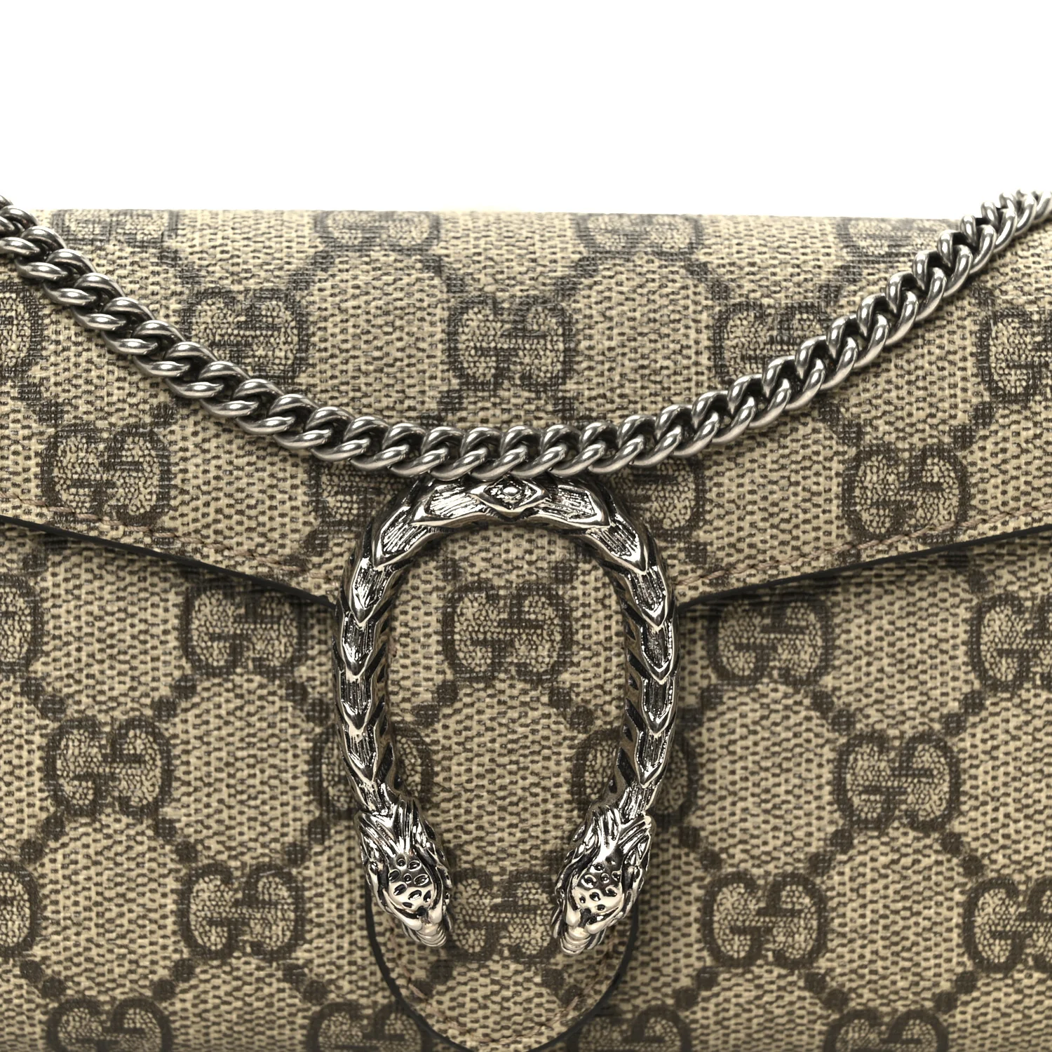 GG Supreme Monogram Dionysus Chain Clutch Wallet Beige Taupe - Image 7