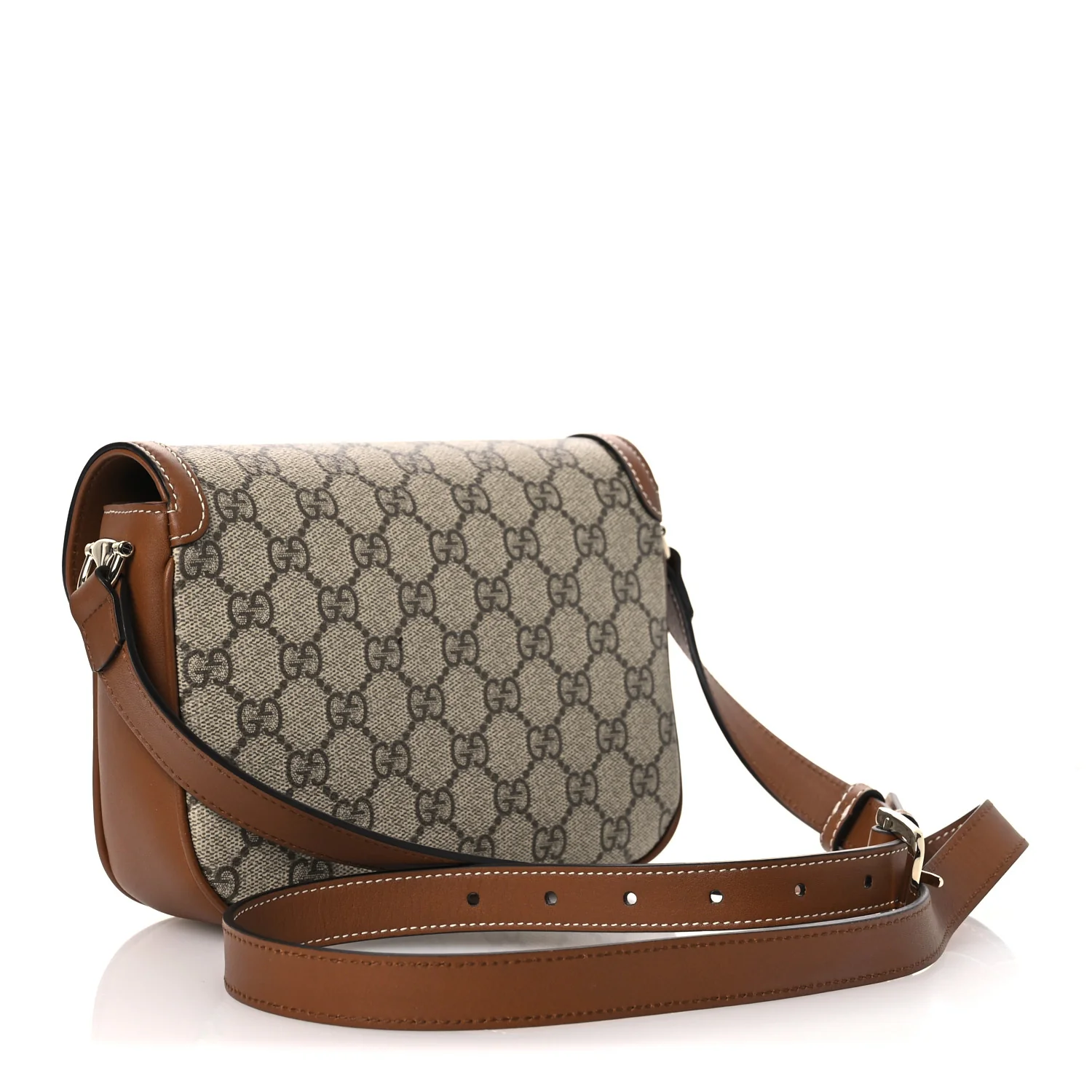 GG Supreme Monogram Duomo Lux Horsebit 1955 Soft Small Shoulder Bag Beige Ebony Sundial - Image 3