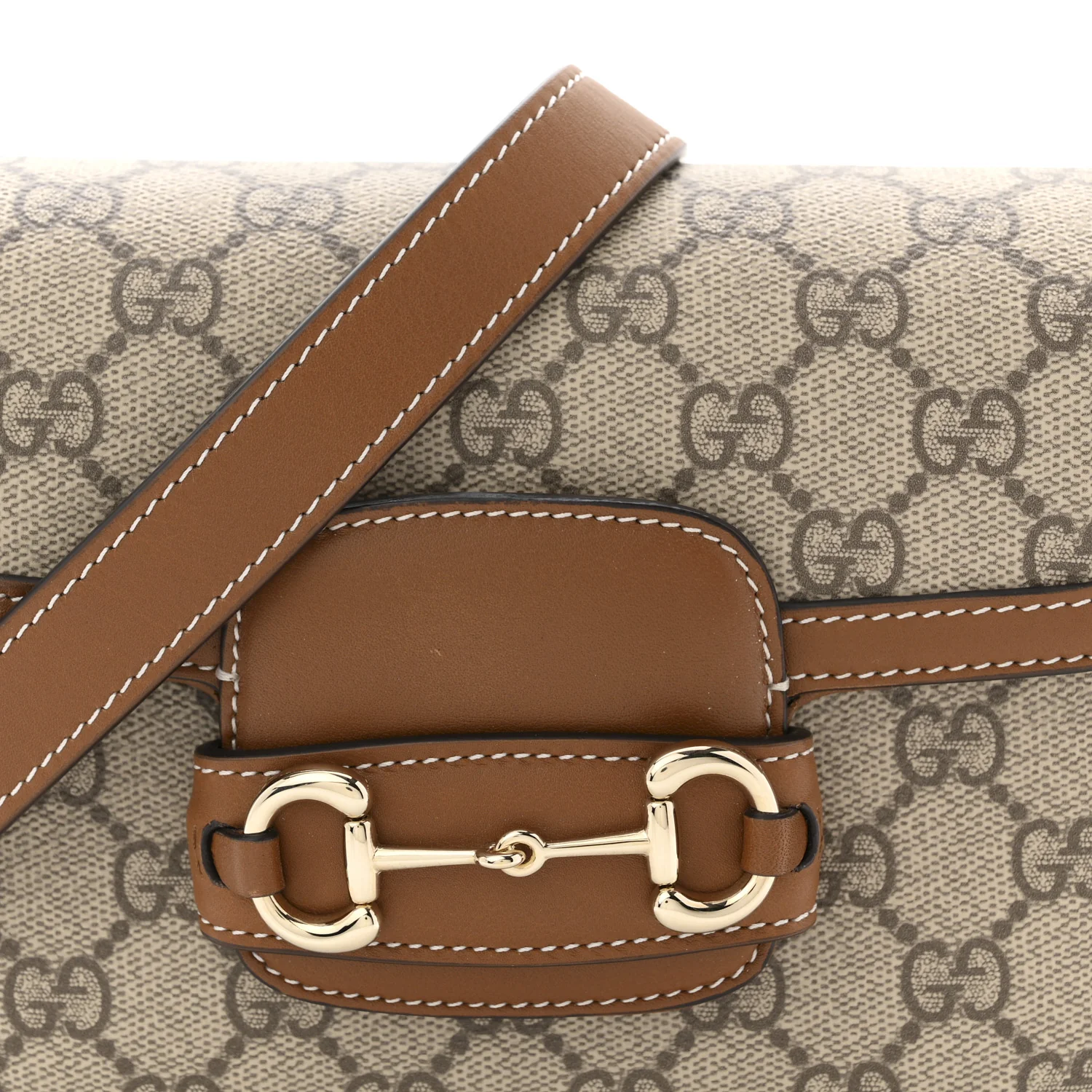 GG Supreme Monogram Duomo Lux Horsebit 1955 Soft Small Shoulder Bag Beige Ebony Sundial - Image 8