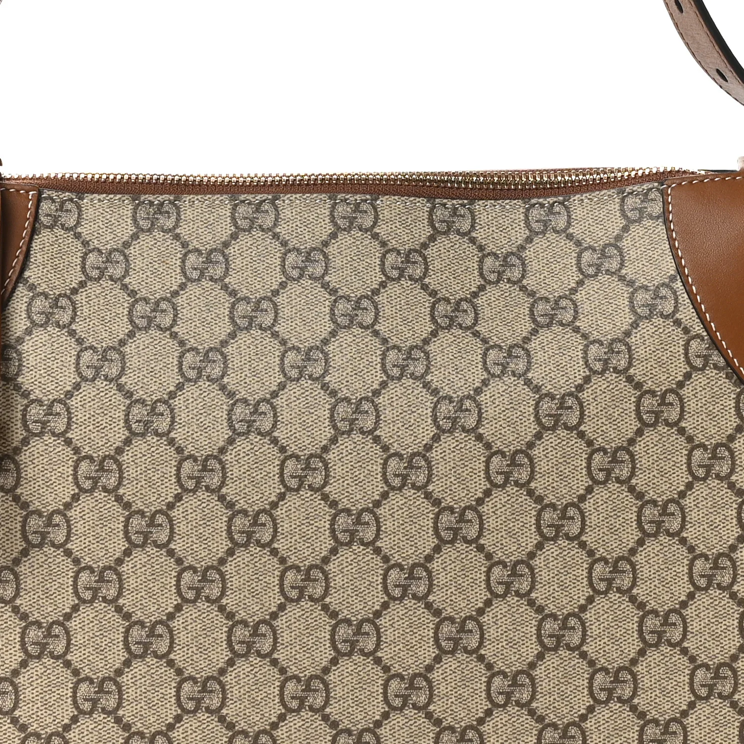 GG Supreme Monogram Emblem Medium Shoulder Bag Beige Dark Brown - Image 8
