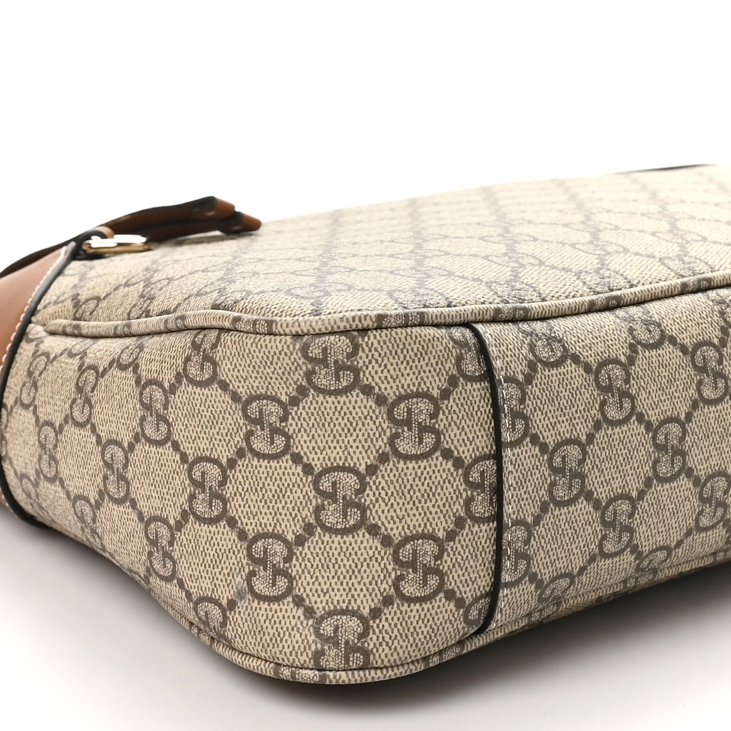 GG Supreme Monogram Emblem Medium Shoulder Bag Beige Dark Brown - Image 9