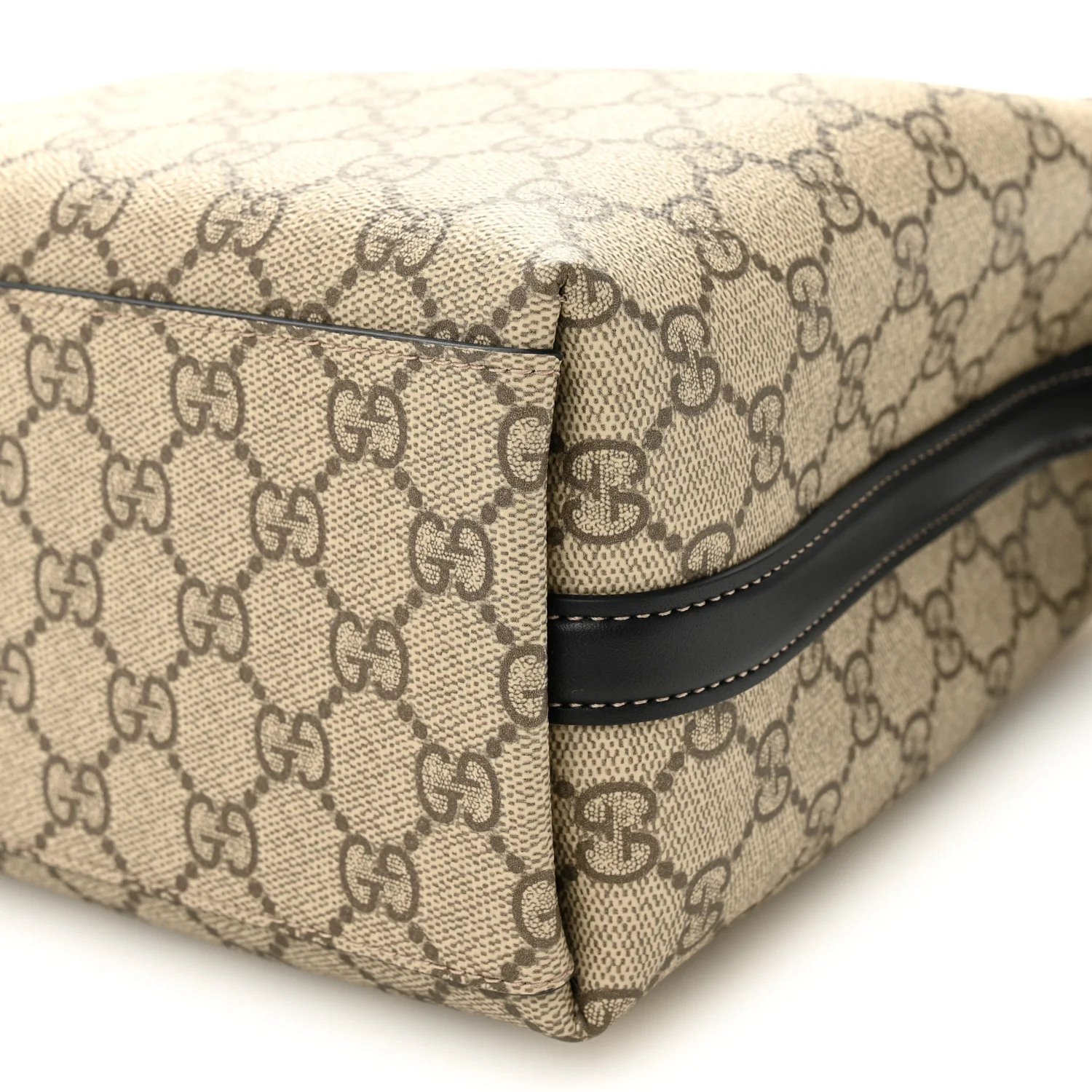 GG Supreme Monogram Emblem Mini Bucket Bag Beige Black - Image 13