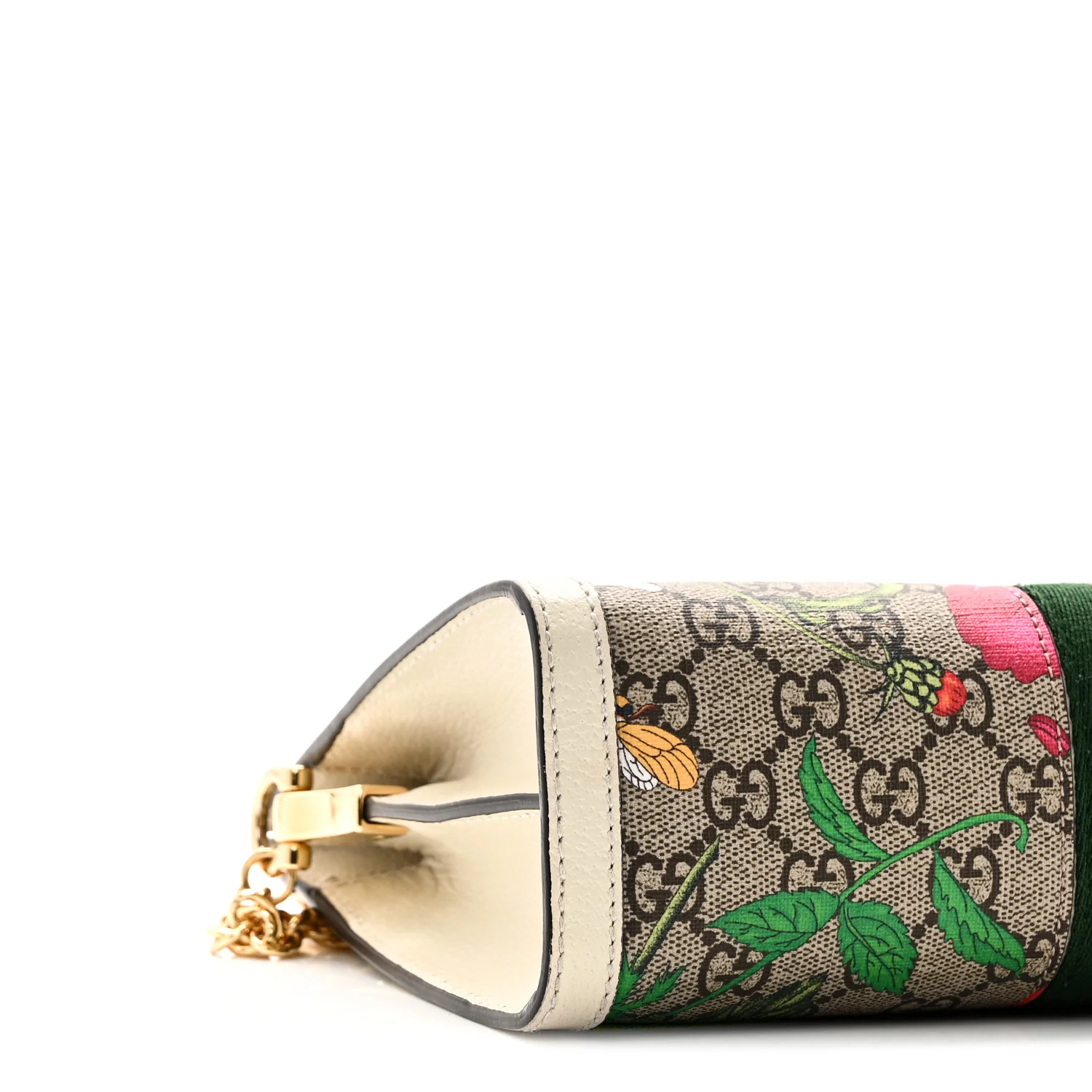 GG Supreme Monogram Flora Web Small Ophidia Chain Shoulder Bag White - Image 10