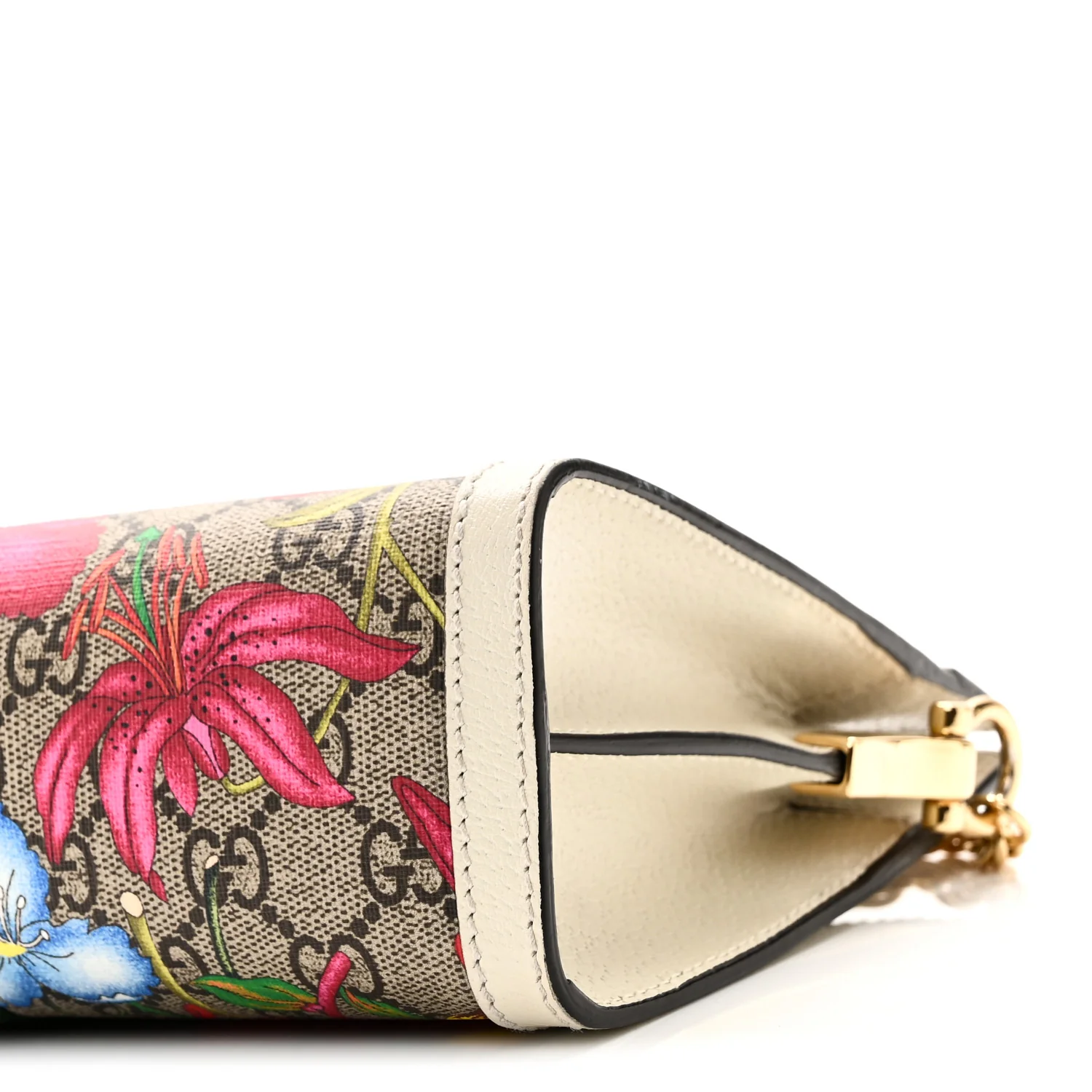 GG Supreme Monogram Flora Web Small Ophidia Chain Shoulder Bag White - Image 11