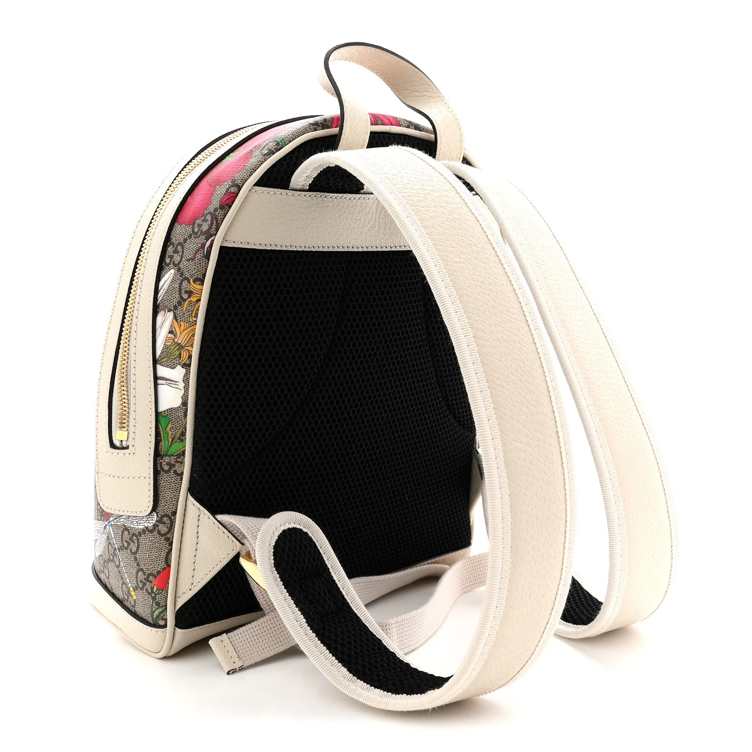 GG Supreme Monogram Flora Web Small Ophidia Day Backpack White - Image 3