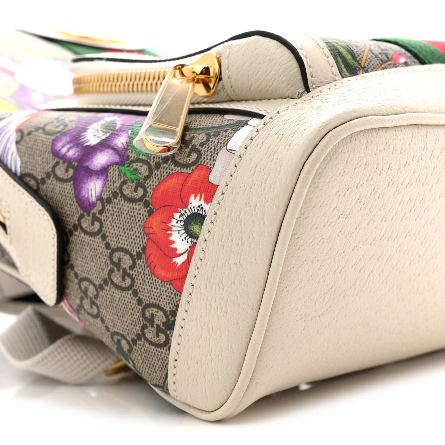 GG Supreme Monogram Flora Web Small Ophidia Day Backpack White - Image 9