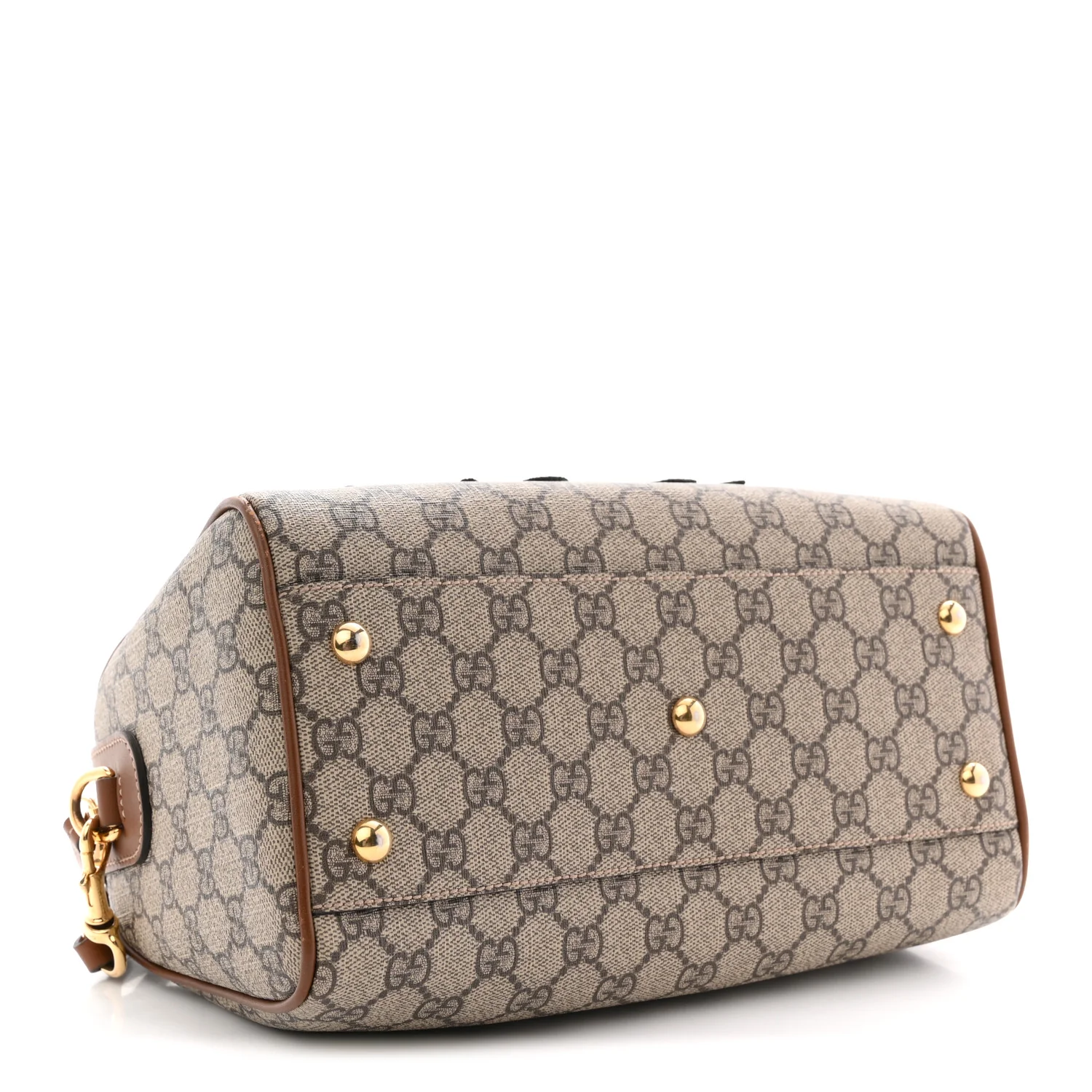 GG Supreme Monogram Floral Embroidered Small Boston Brown - Image 4