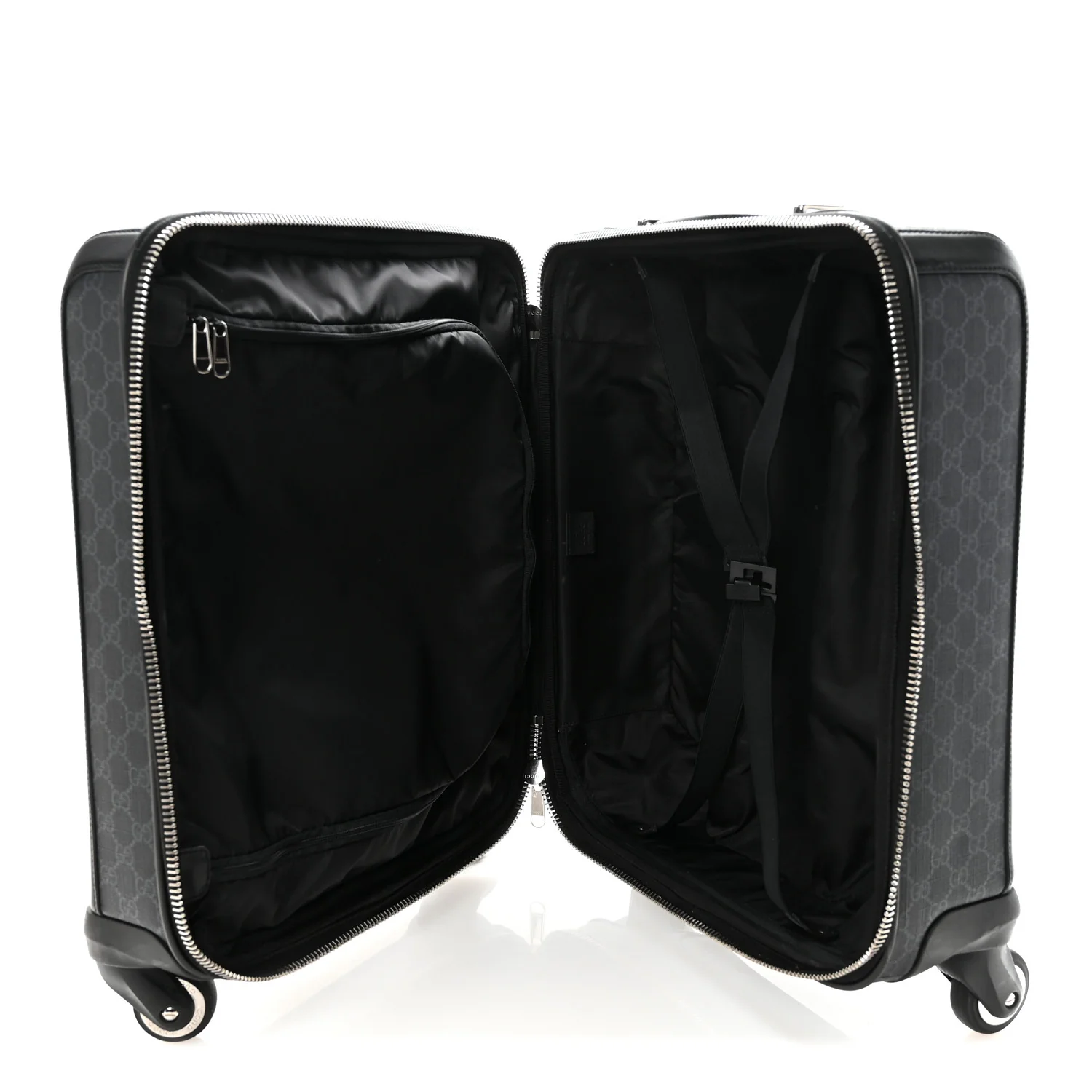 GG Supreme Monogram Gran Turismo Suitcase Black Grey - Image 4