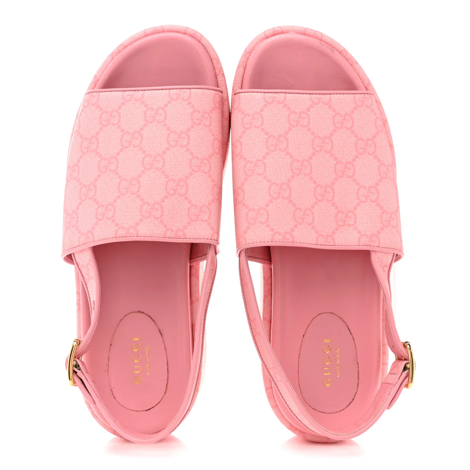 GG Supreme Monogram Granada Kid Angelina Platform 35mm Slingback Sandals 40.5 Cotton Candy Dark Cotton Candy Wild Rose - Image 2