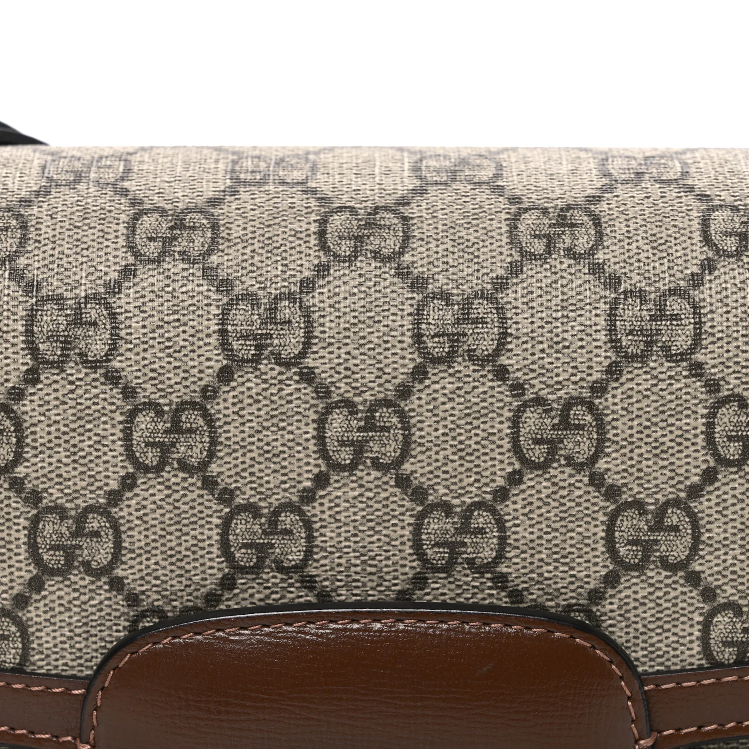 GG Supreme Monogram Horsebit 1955 Shoulder Bag Beige Brown Sugar - Image 8