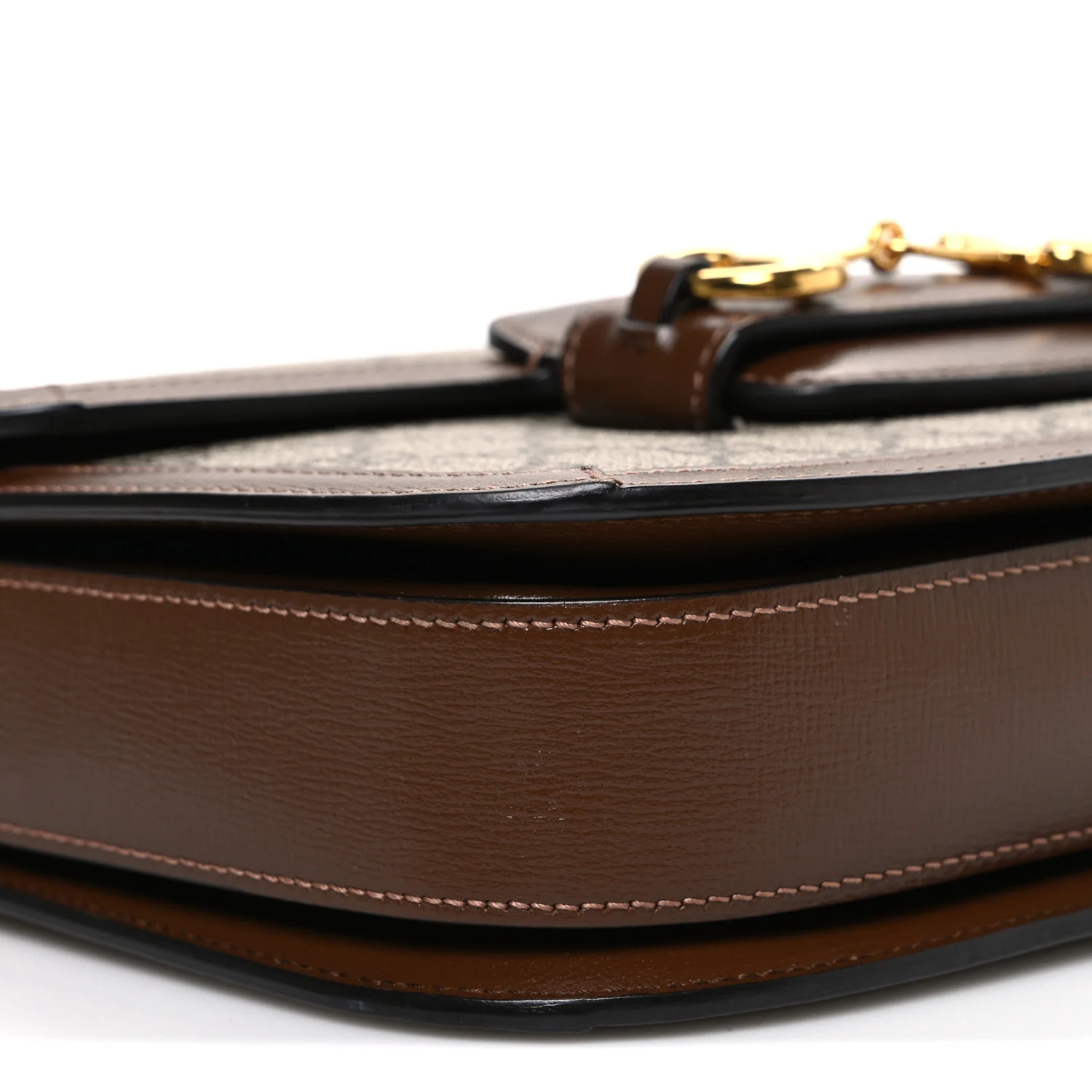 GG Supreme Monogram Horsebit 1955 Shoulder Bag Beige Brown Sugar - Image 9