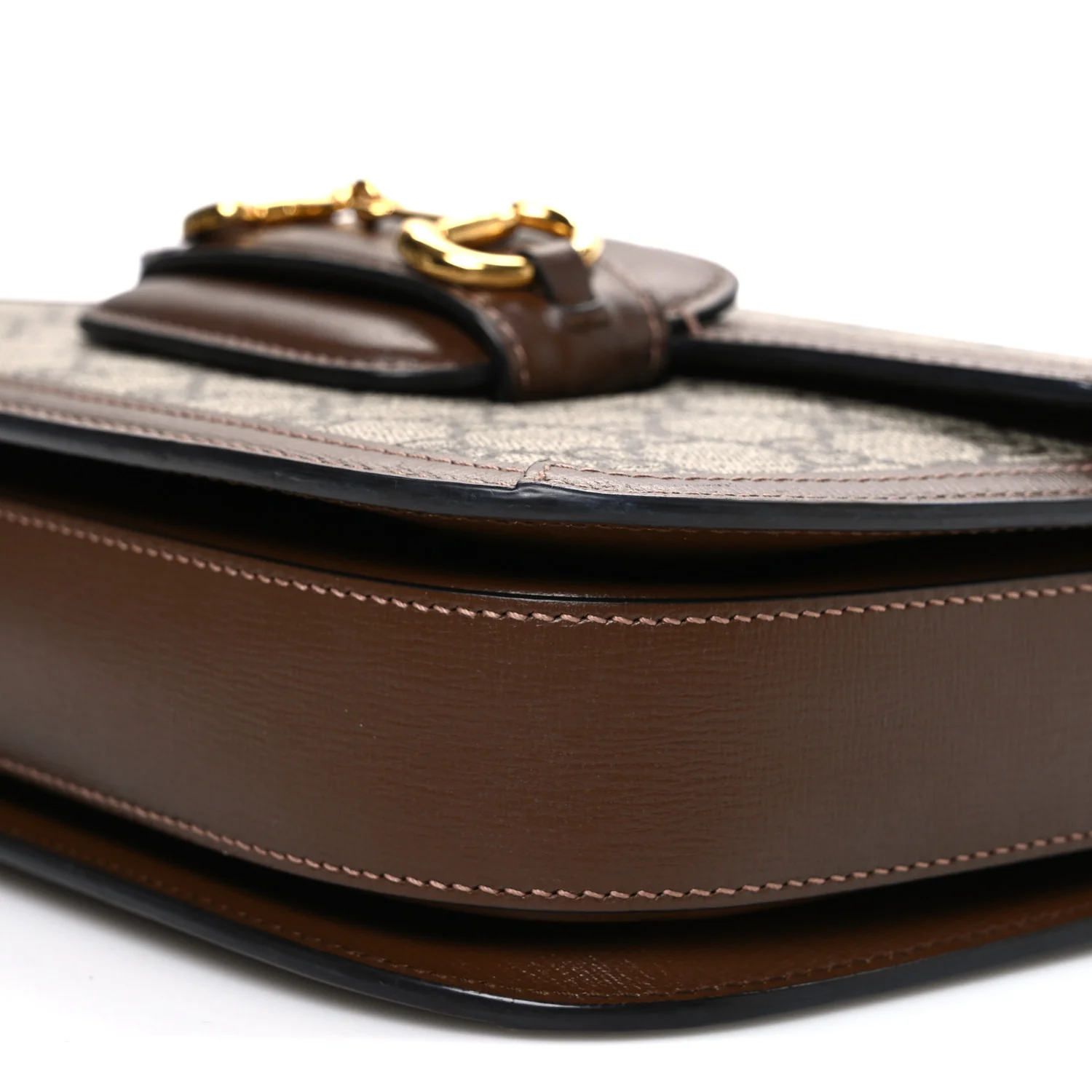 GG Supreme Monogram Horsebit 1955 Shoulder Bag Beige Brown Sugar - Image 10