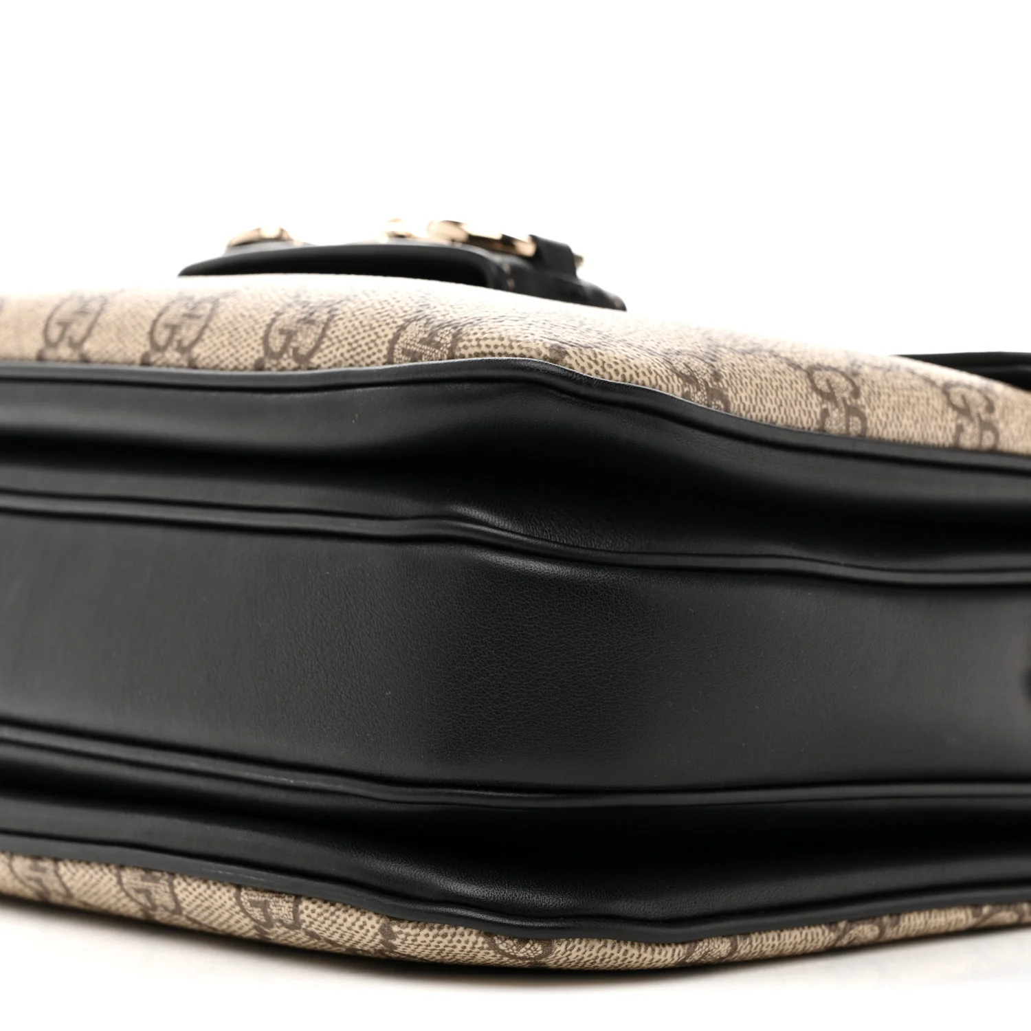 GG Supreme Monogram Horsebit 1955 Soft Small Shoulder Bag Beige Black - Image 10
