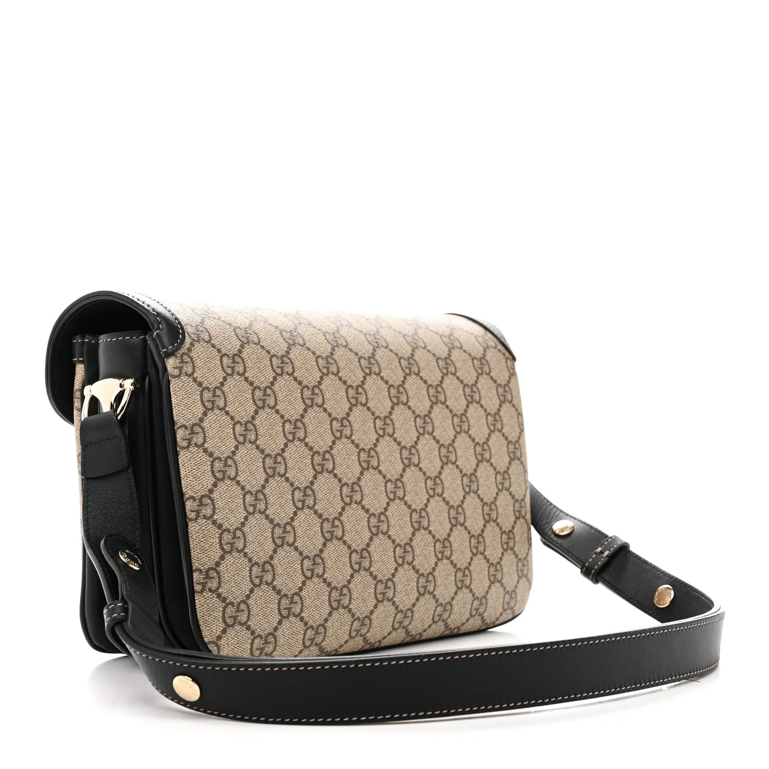 GG Supreme Monogram Horsebit 1955 Soft Small Shoulder Bag Beige Black - Image 3