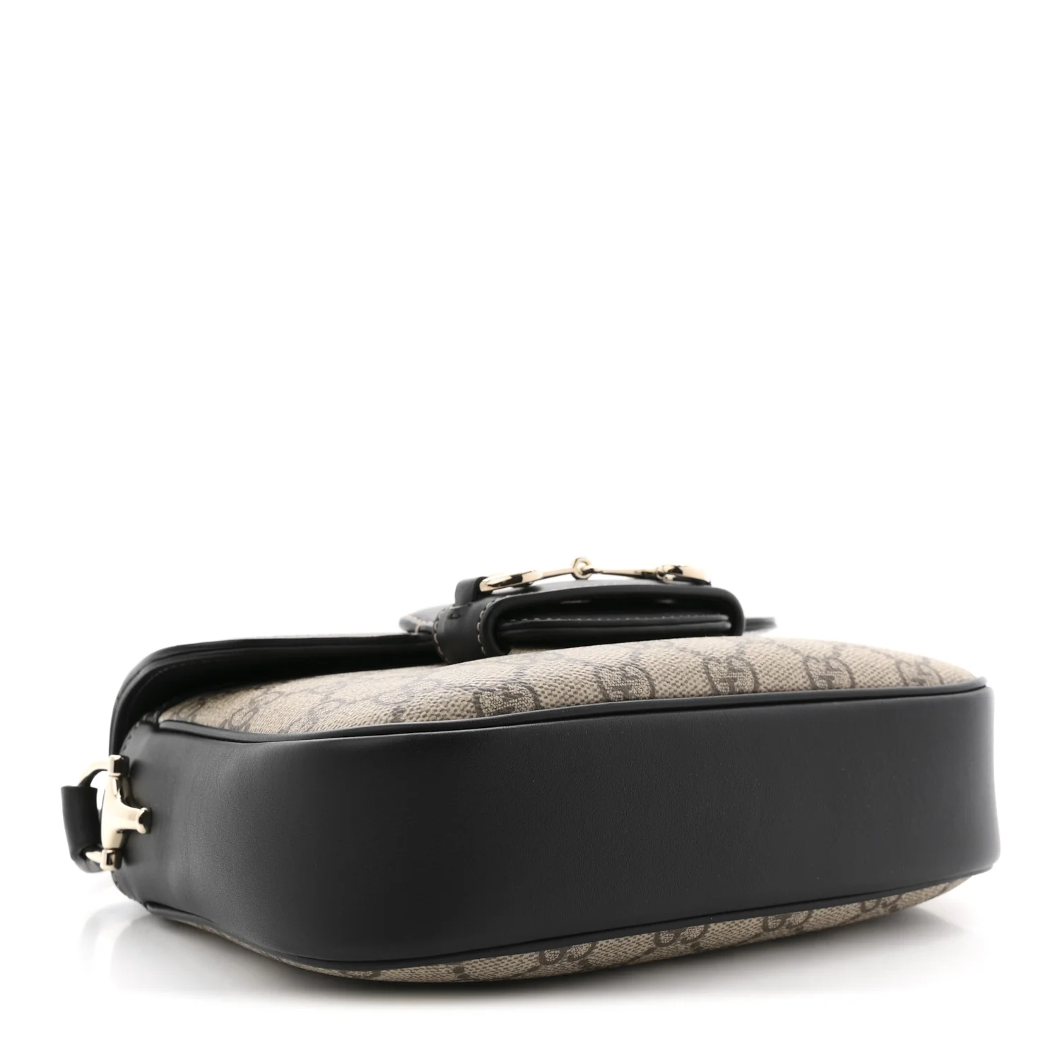 GG Supreme Monogram Horsebit 1955 Soft Small Shoulder Bag Beige Black - Image 4