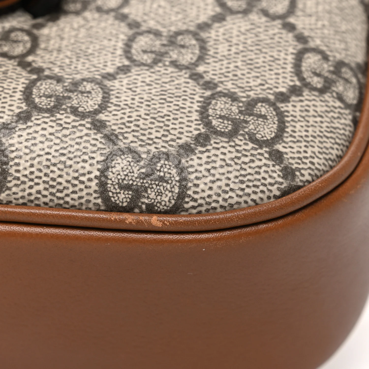 GG Supreme Monogram Horsebit 1955 Soft Small Shoulder Bag Beige Brown Sugar - Image 11