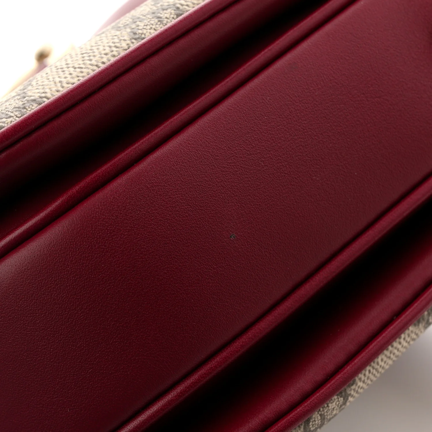 GG Supreme Monogram Horsebit 1955 Soft Small Shoulder Bag Beige Ebony Rosso Ancora - Image 11