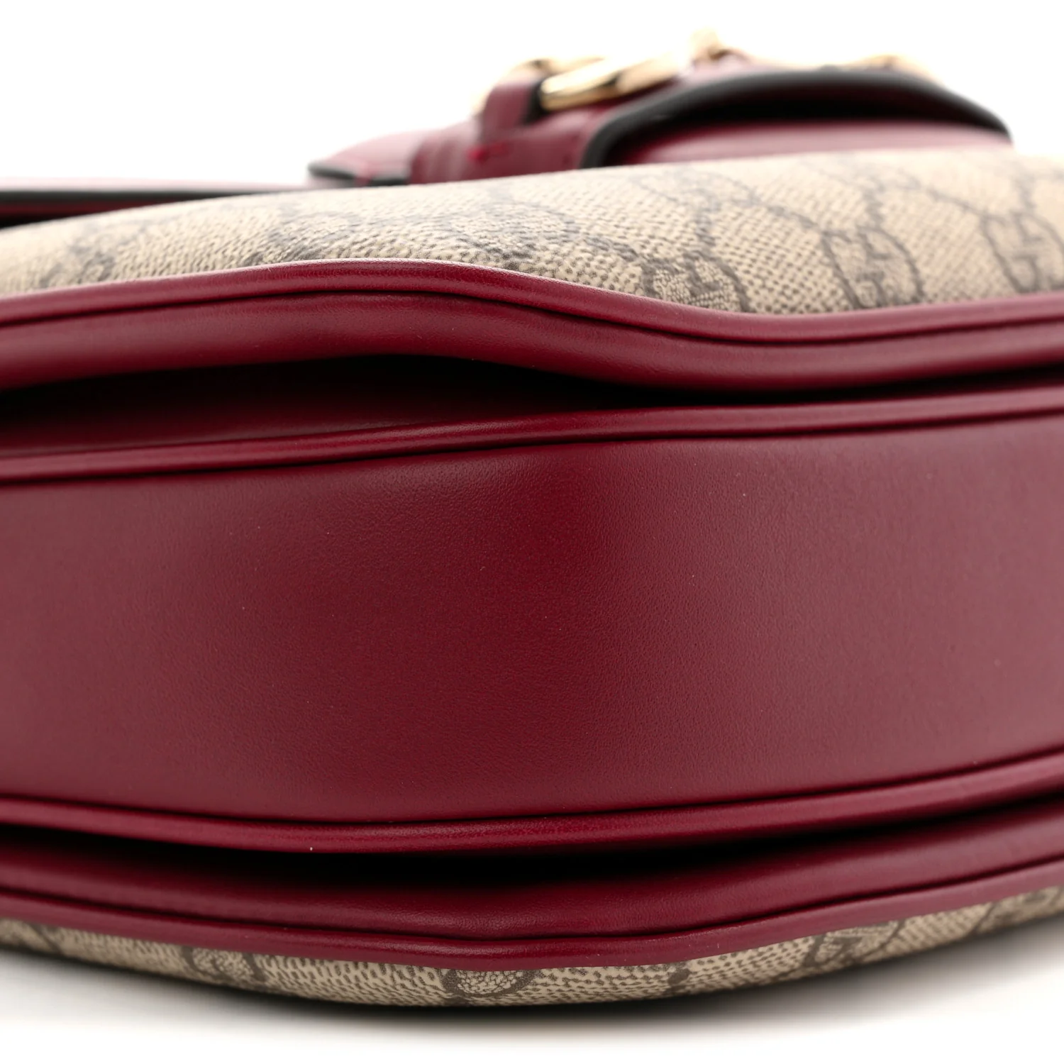 GG Supreme Monogram Horsebit 1955 Soft Small Shoulder Bag Beige Ebony Rosso Ancora - Image 9