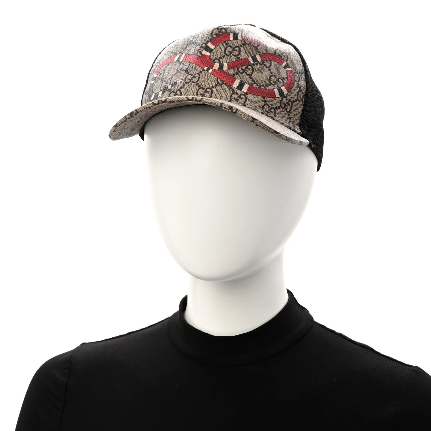 GG Supreme Monogram Kingsnake Print Baseball Hat M 58 Beige - Image 2