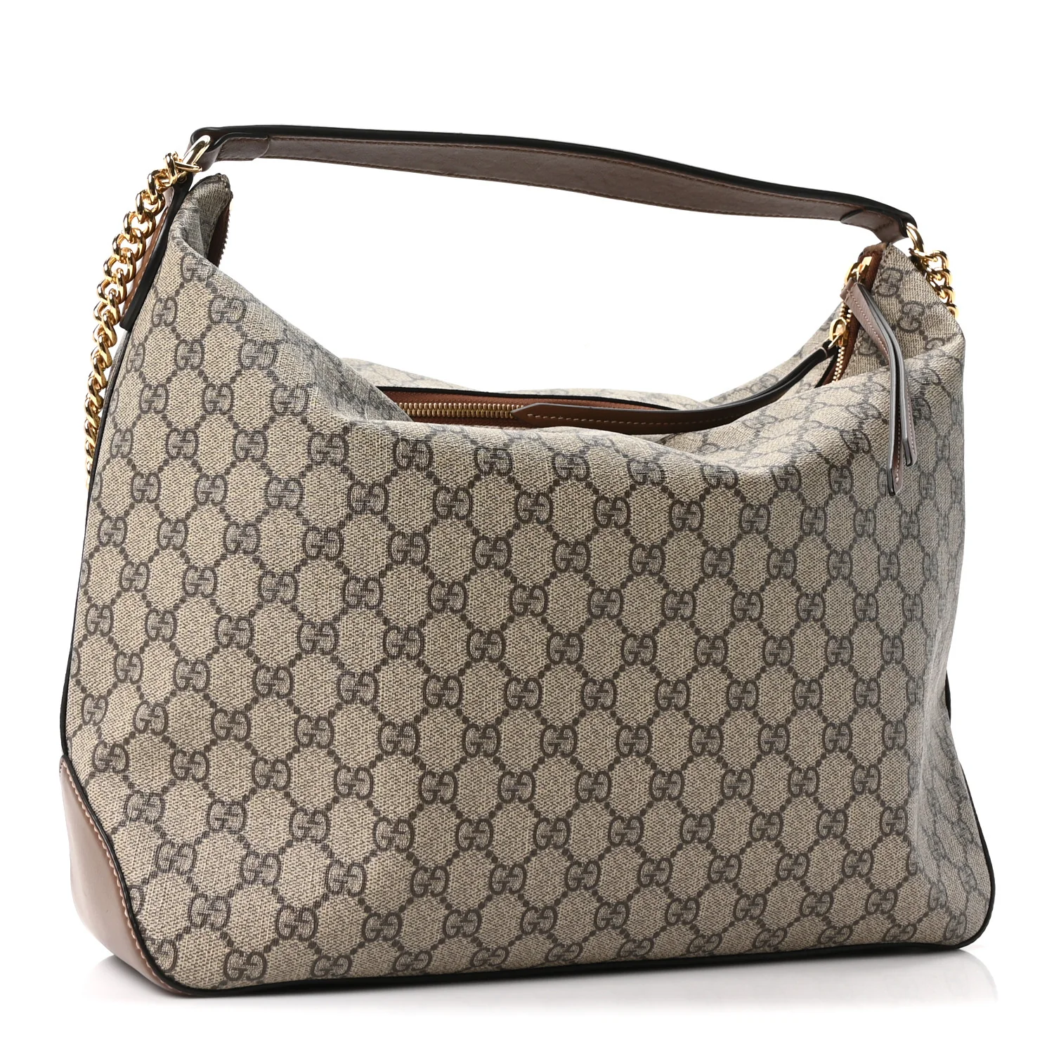 GG Supreme Monogram Large Linea A Hobo Light Brown - Image 5