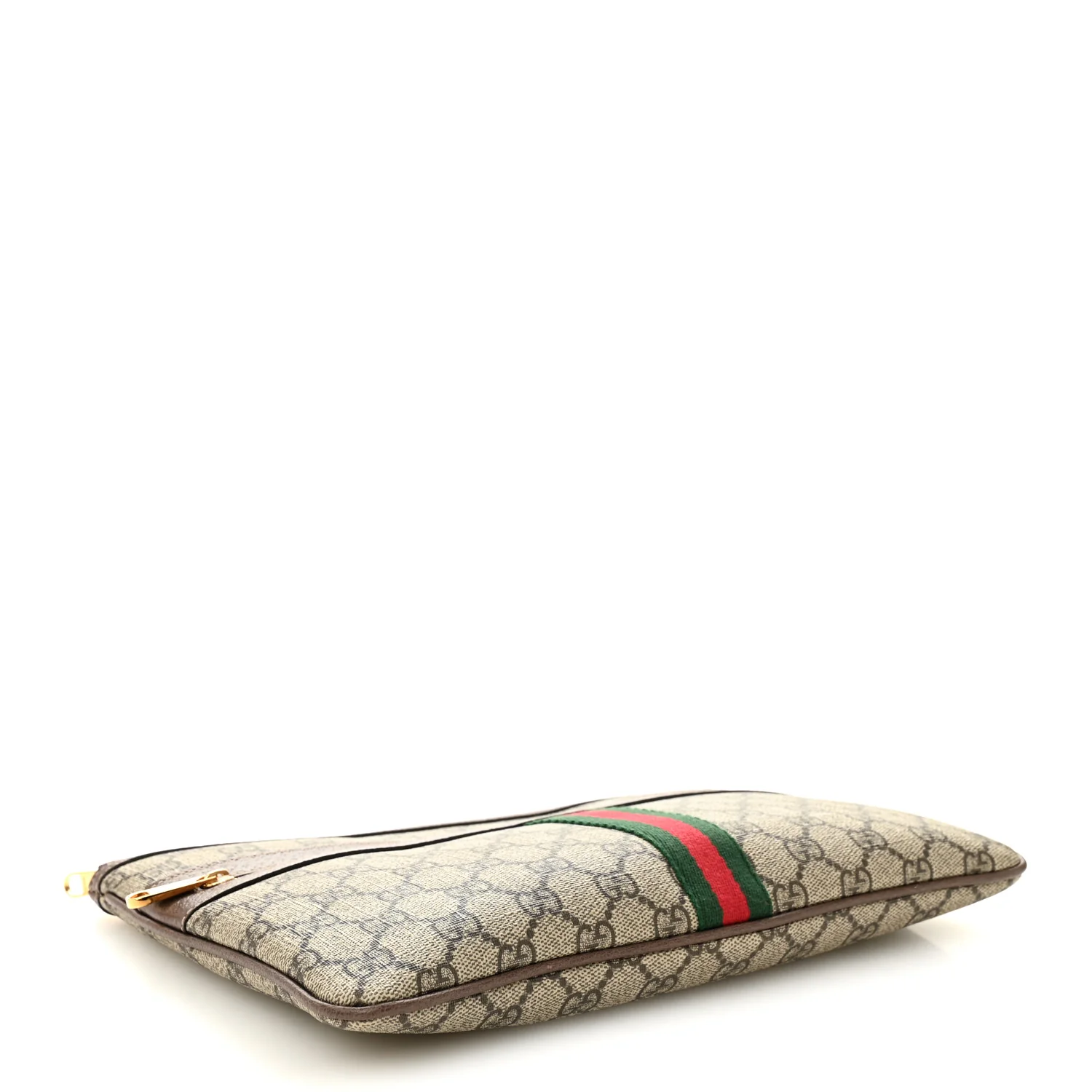 GG Supreme Monogram Large Ophidia Pouch Clutch Brown - Image 4