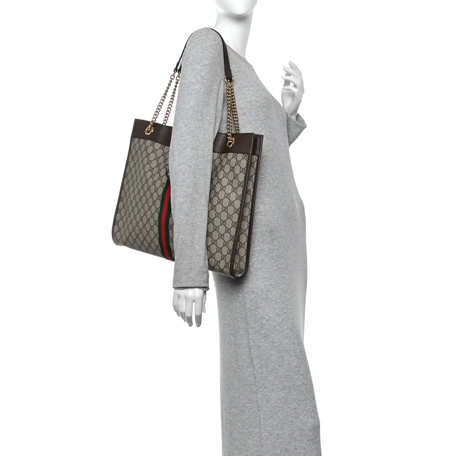 GG Supreme Monogram Large Rajah Chain Tote Beige New Acero - Image 2