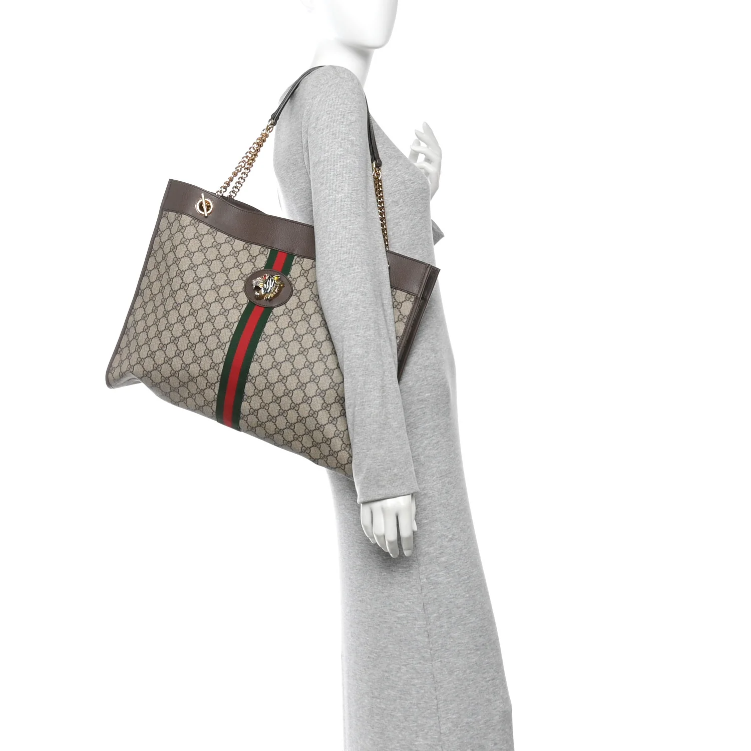 GG Supreme Monogram Large Rajah Chain Tote Beige New Acero - Image 2