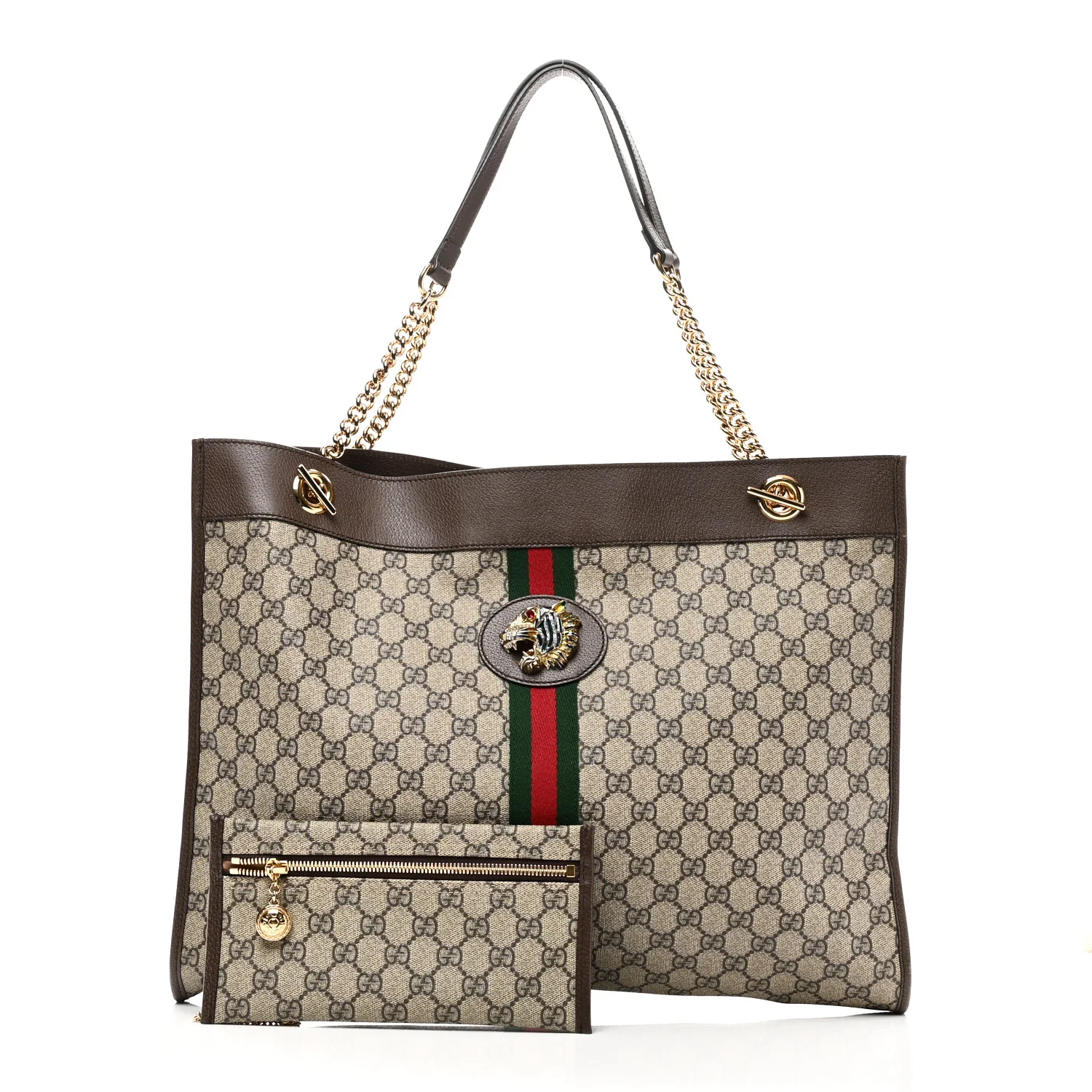 GG Supreme Monogram Large Rajah Chain Tote Beige New Acero - Image 3