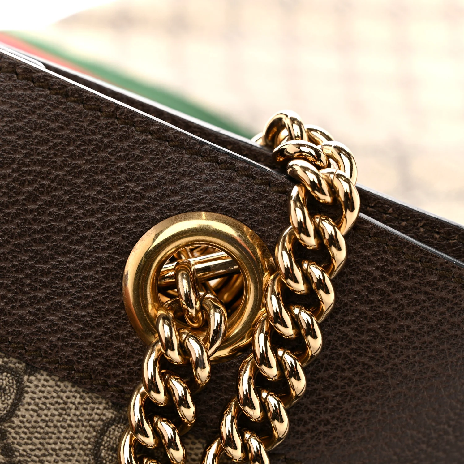 GG Supreme Monogram Large Rajah Chain Tote Beige New Acero - Image 15
