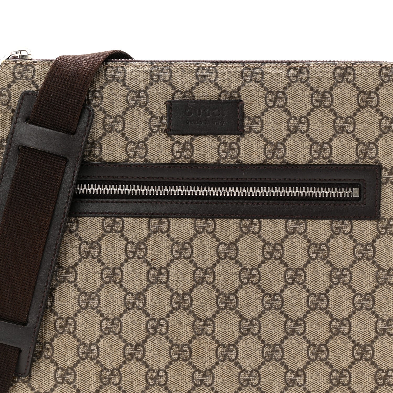 GG Supreme Monogram Medium Flat Messenger Bag Beige Brown - Image 8