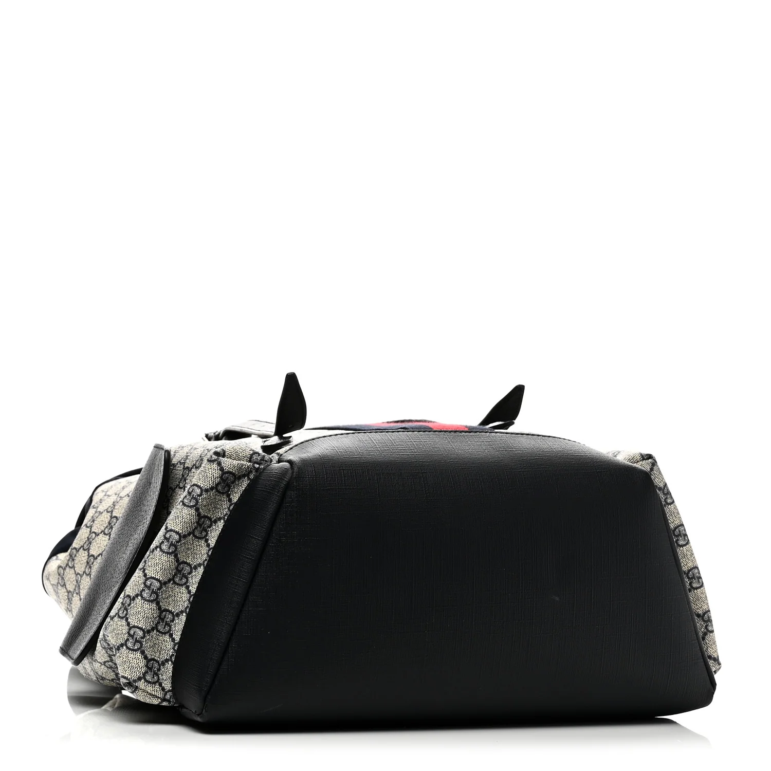 GG Supreme Monogram Medium Ophidia Double Buckle Backpack Beige Blue Black - Image 4