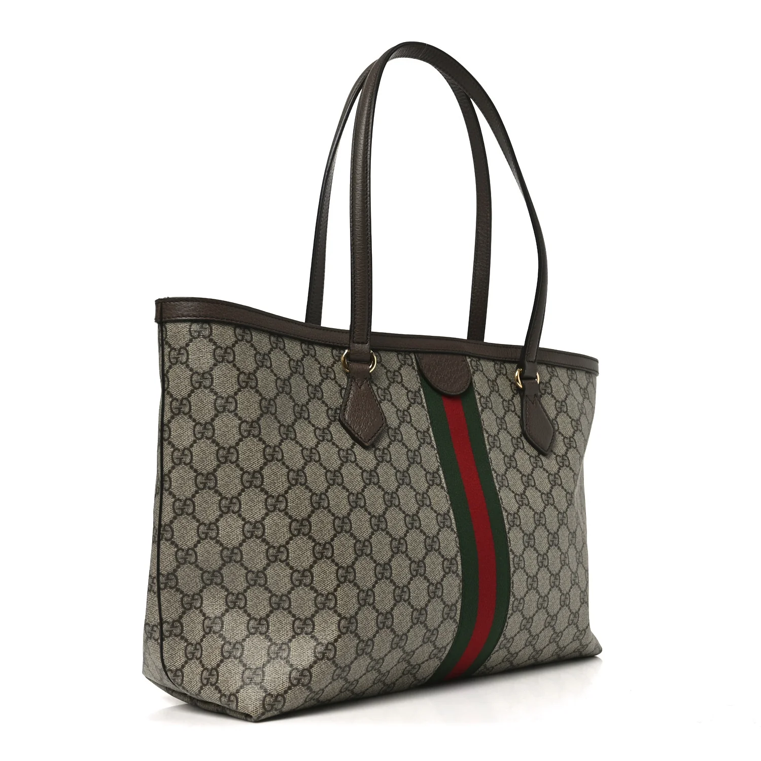 GG Supreme Monogram Medium Ophidia Shopping Tote Brown - Image 3