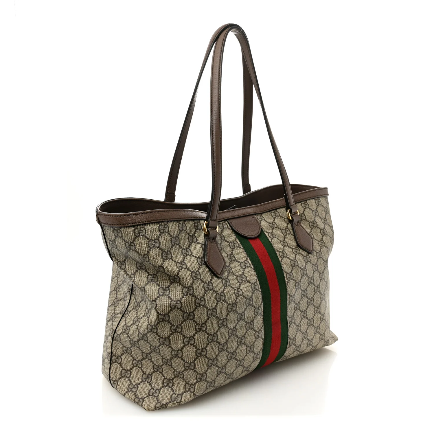 GG Supreme Monogram Medium Ophidia Shopping Tote Brown - Image 3