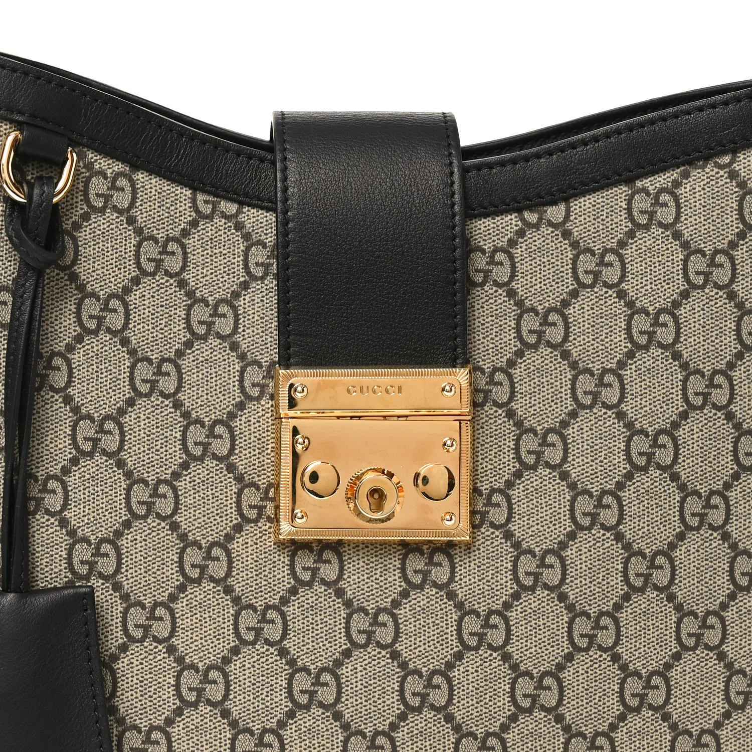 GG Supreme Monogram Medium Padlock Shoulder Bag Black - Image 8