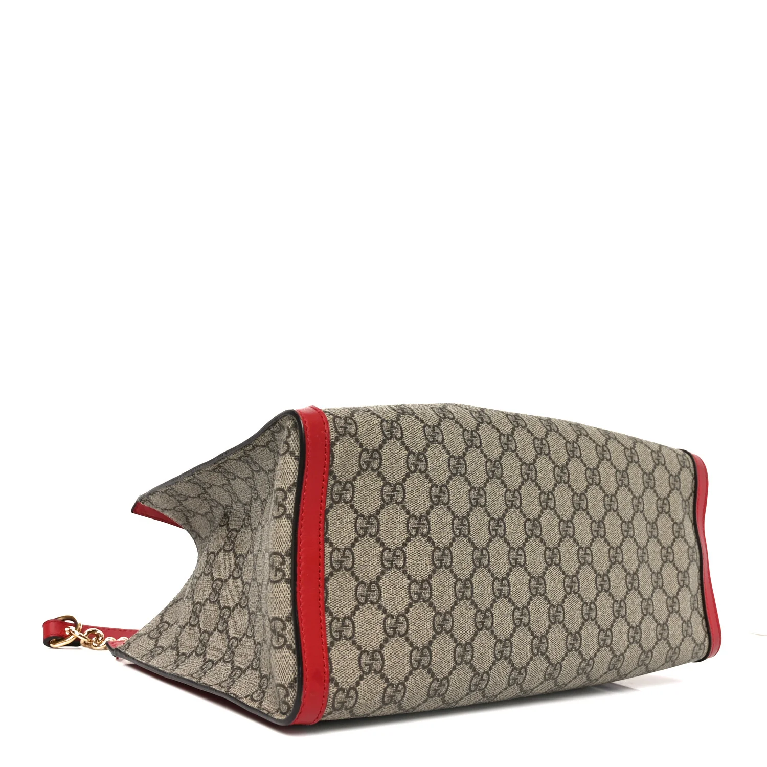 GG Supreme Monogram Medium Padlock Tote Hibiscus Red - Image 4