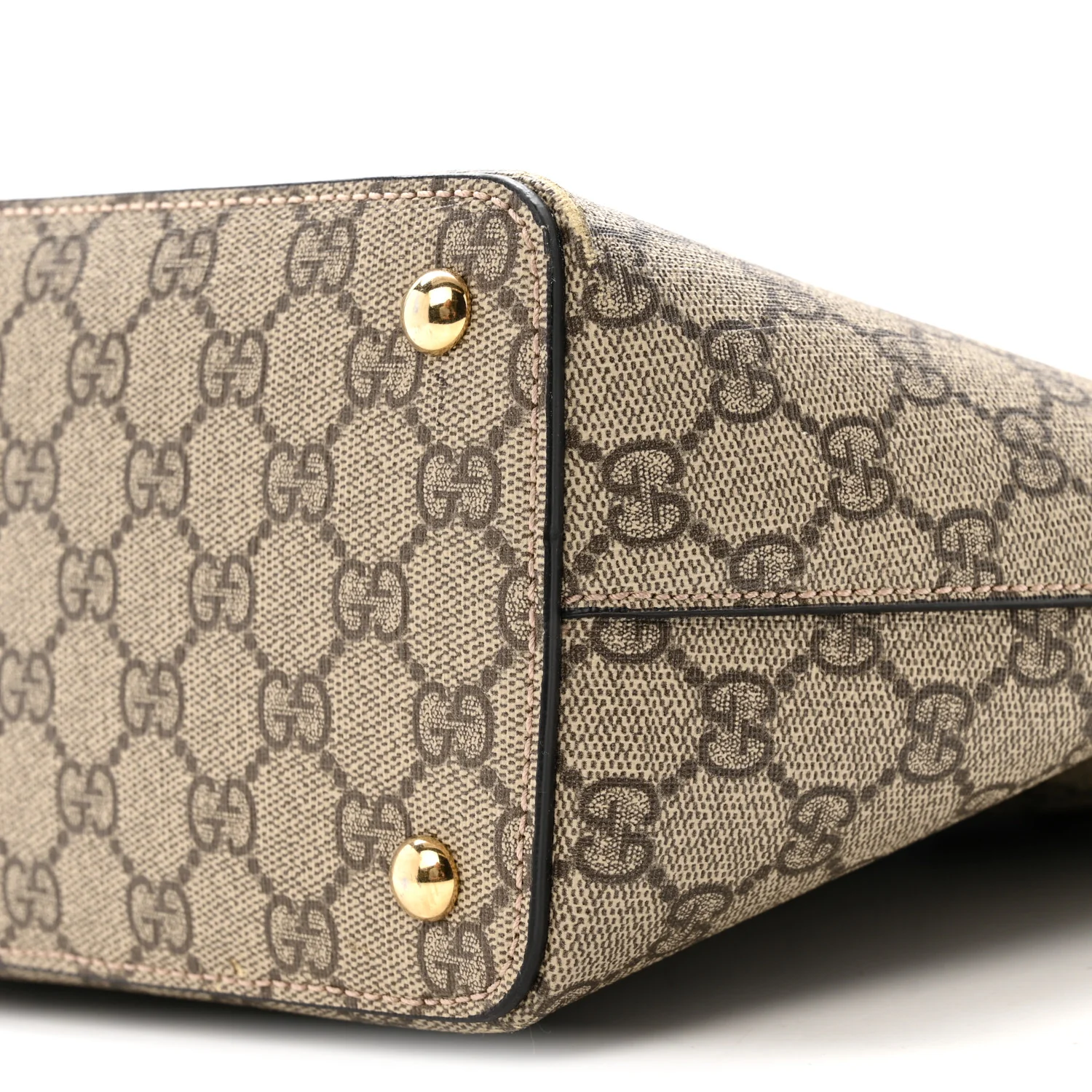 GG Supreme Monogram Medium Zippered Bucket Tote Beige Hibiscus Red New Rosette - Image 10