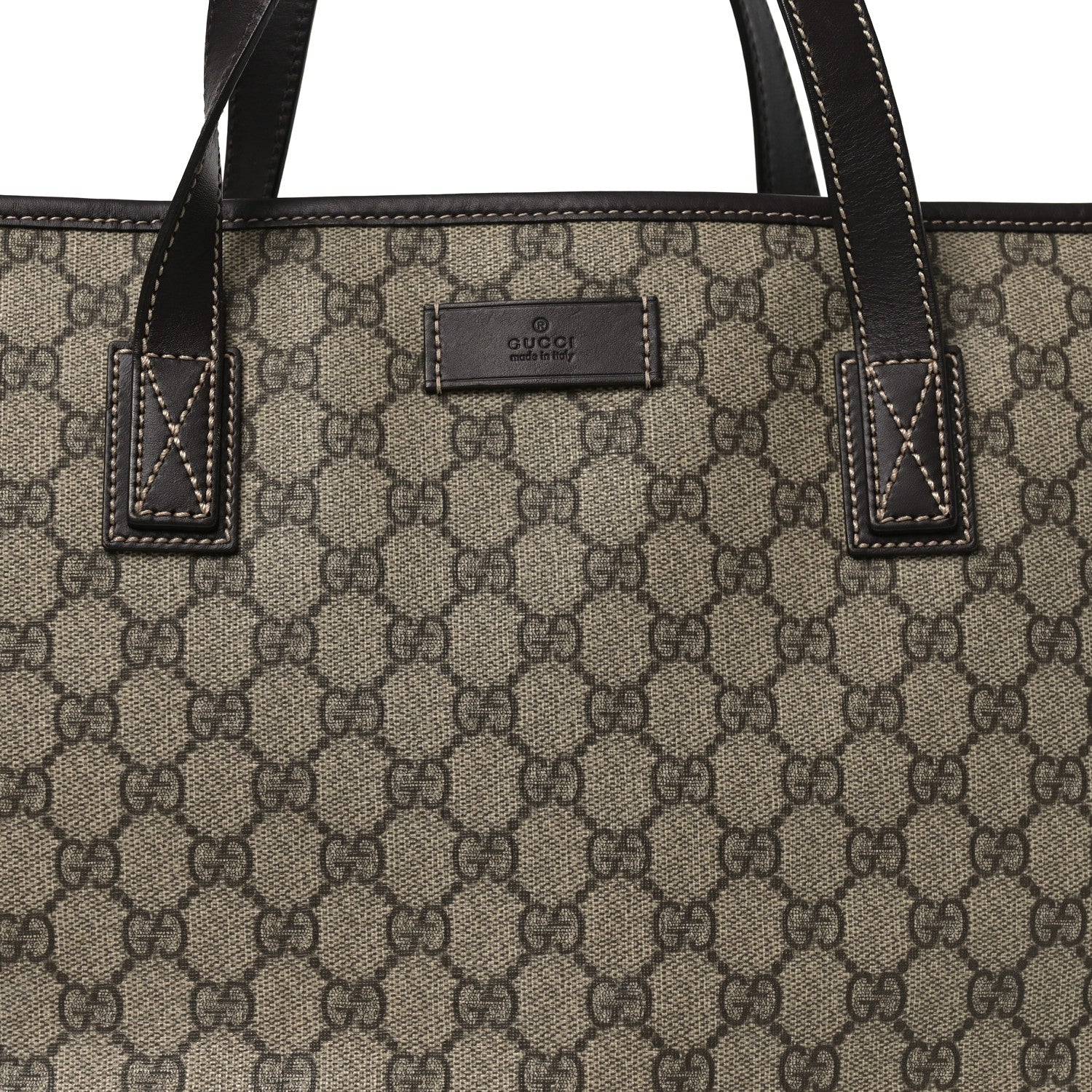 GG Supreme Monogram Medium Zippered Shopping Tote  Dark Brown - Image 8