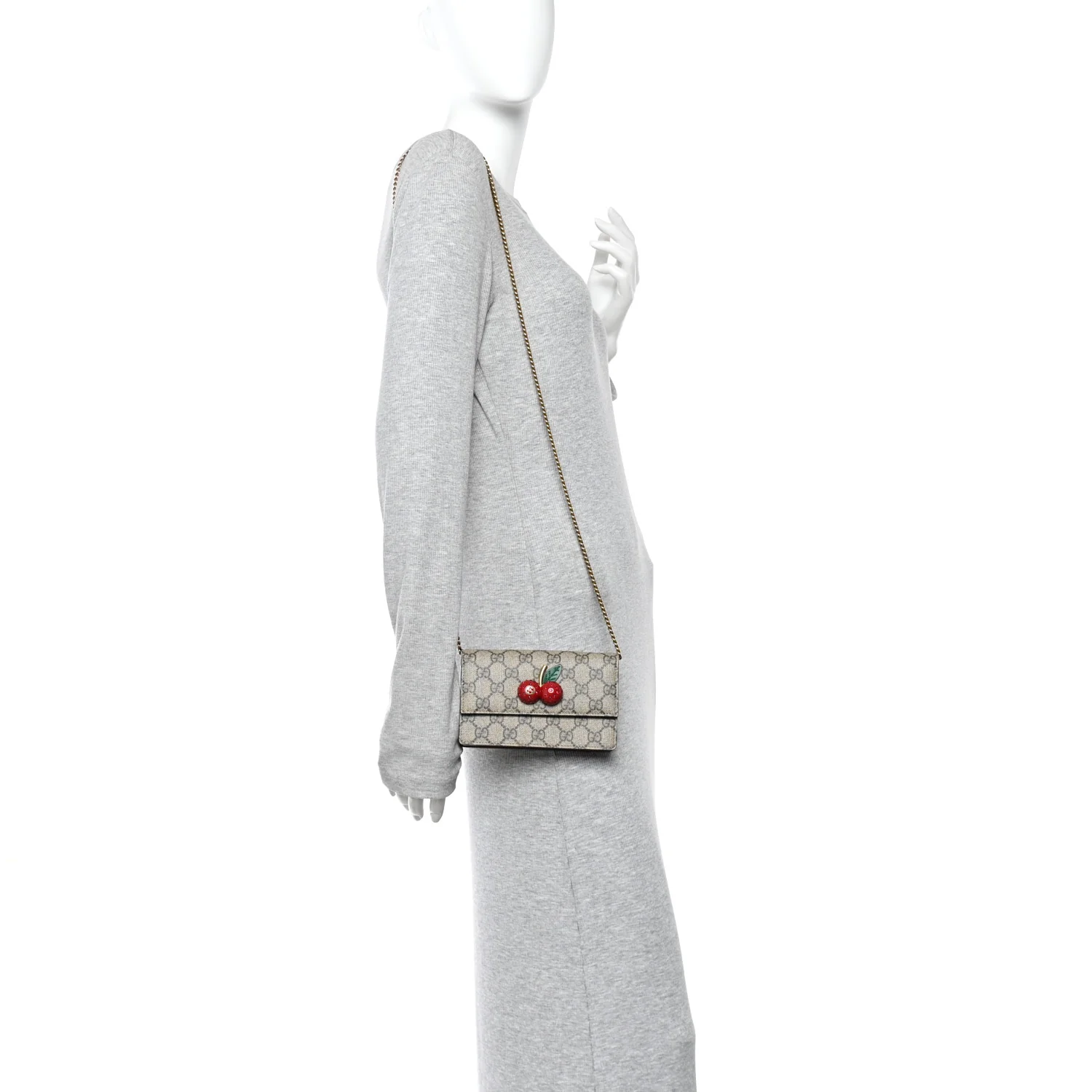 GG Supreme Monogram Mini Cherry Chain Bag - Image 2