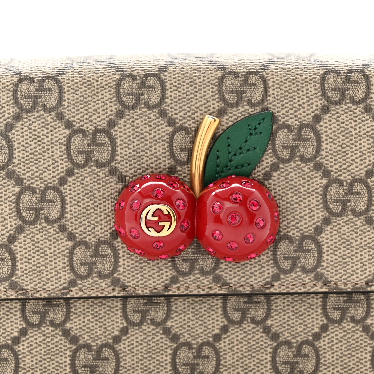 GG Supreme Monogram Mini Cherry Chain Bag - Image 7