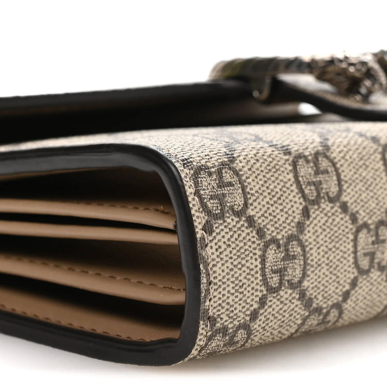 GG Supreme Monogram Mini Dionysus Chain Wallet Beige Taupe - Image 9