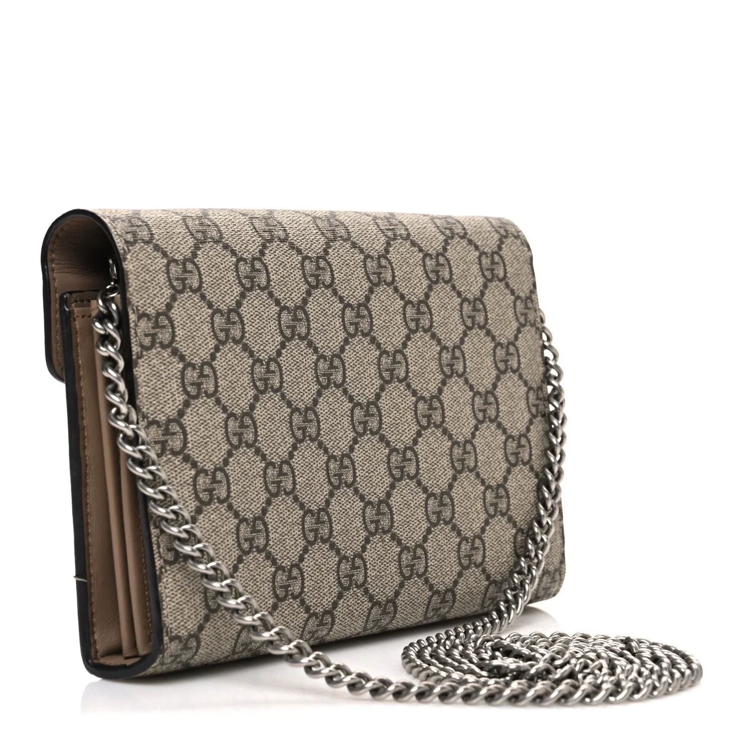 GG Supreme Monogram Mini Dionysus Chain Wallet Beige Taupe - Image 3