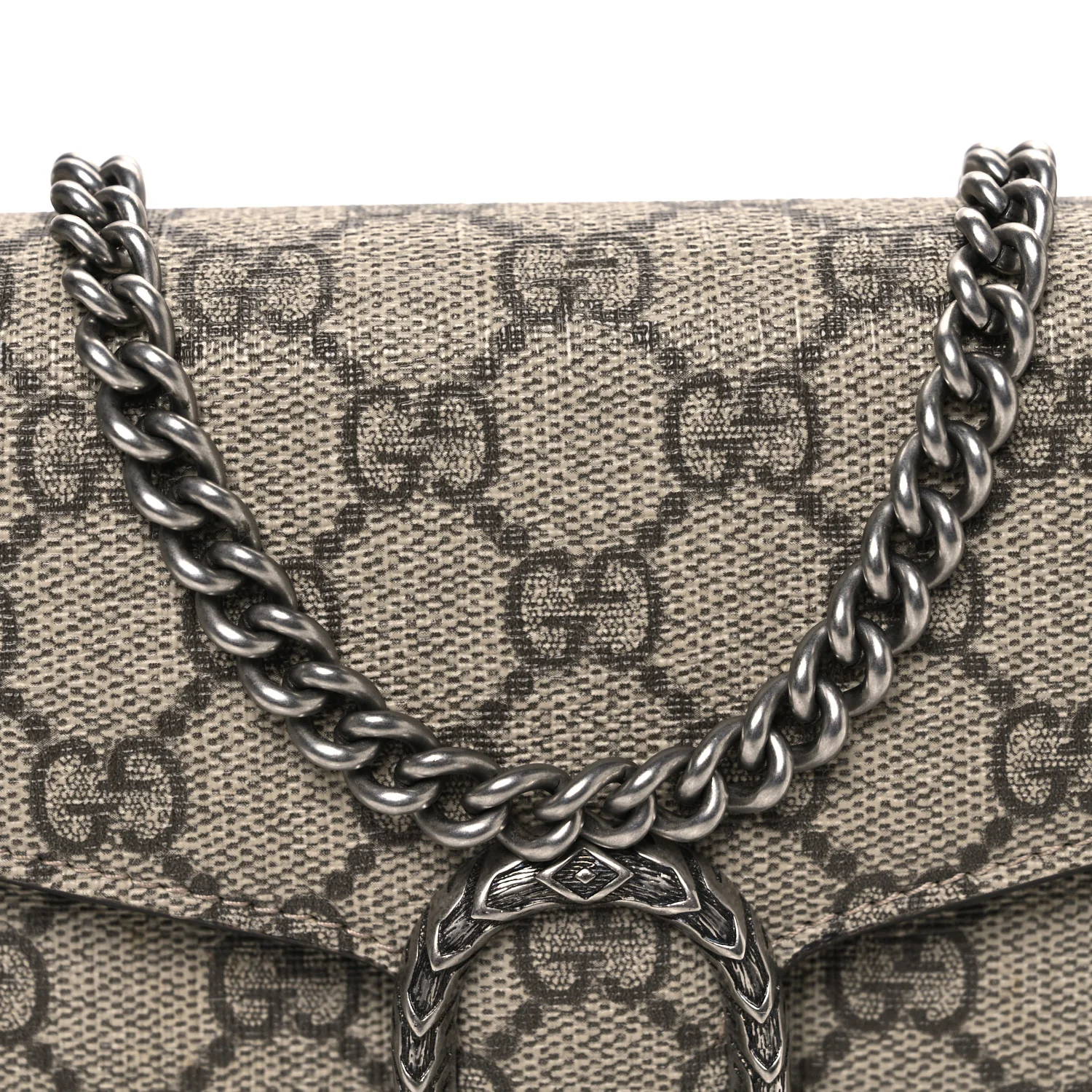 GG Supreme Monogram Mini Dionysus Chain Wallet Beige Taupe - Image 8