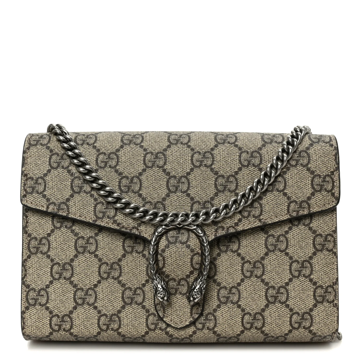GG Supreme Monogram Mini Dionysus Chain Wallet Beige Taupe