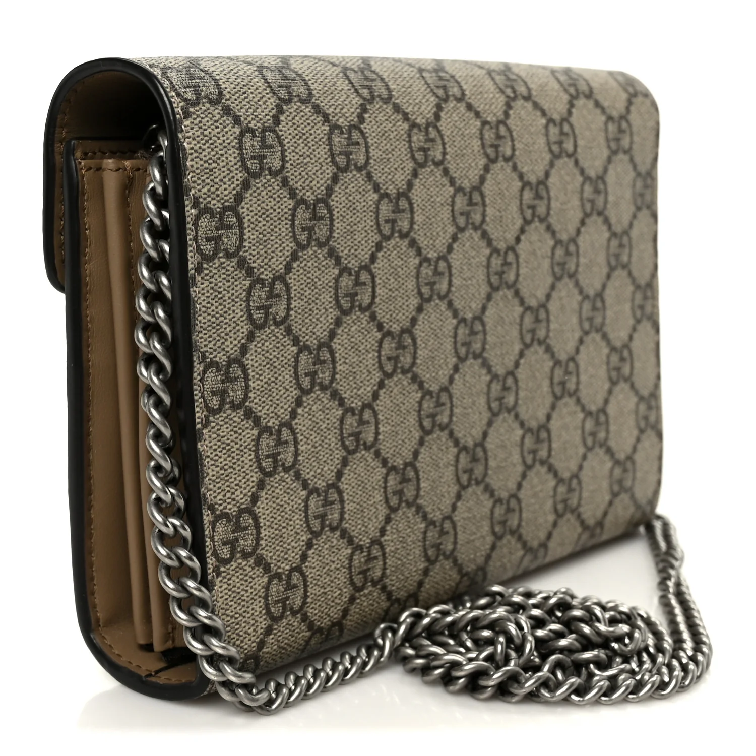 GG Supreme Monogram Mini Dionysus Chain Wallet Beige Taupe - Image 3