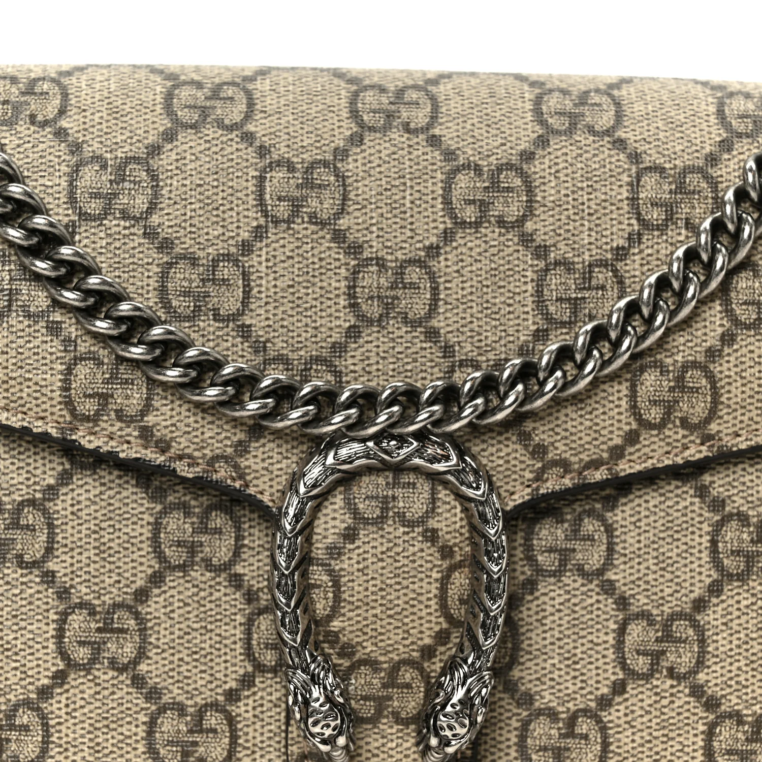 GG Supreme Monogram Mini Dionysus Chain Wallet Beige Taupe - Image 8