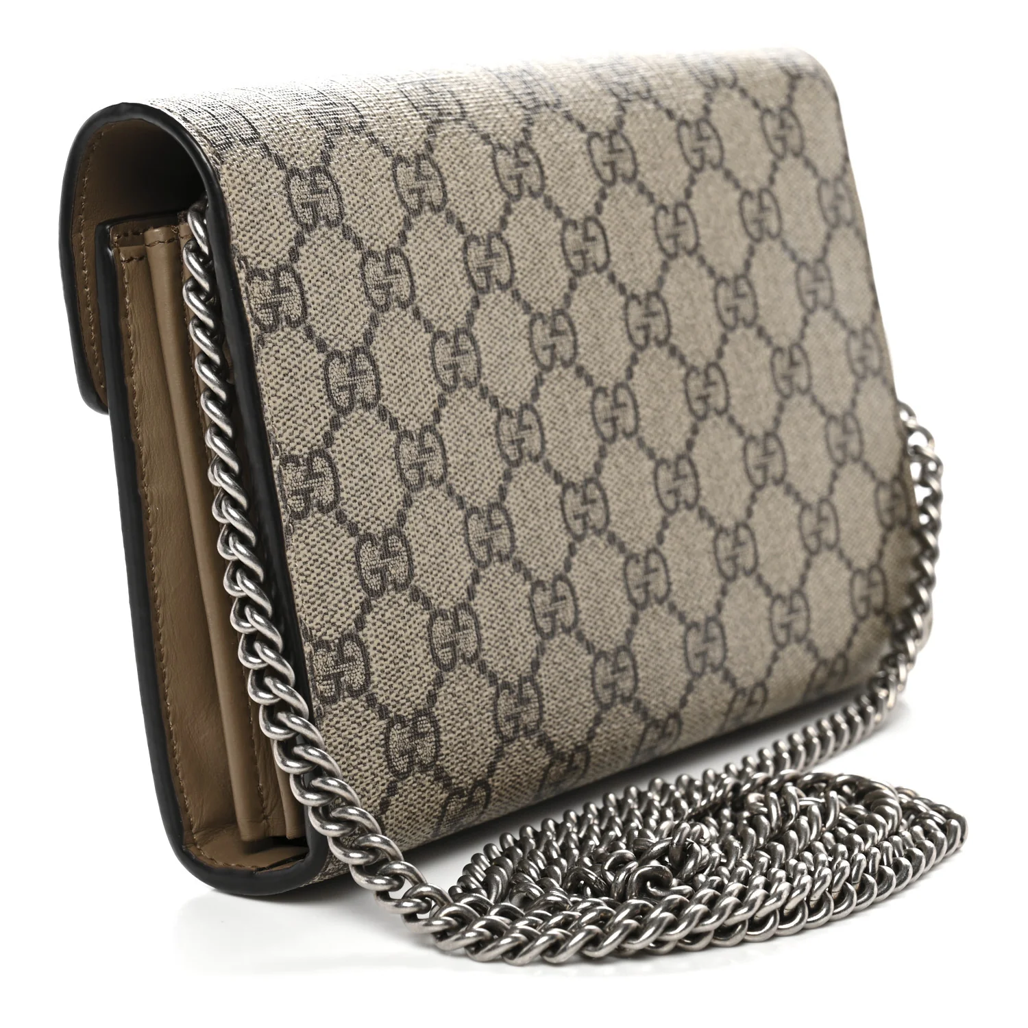 GG Supreme Monogram Mini Dionysus Chain Wallet Beige Taupe - Image 3