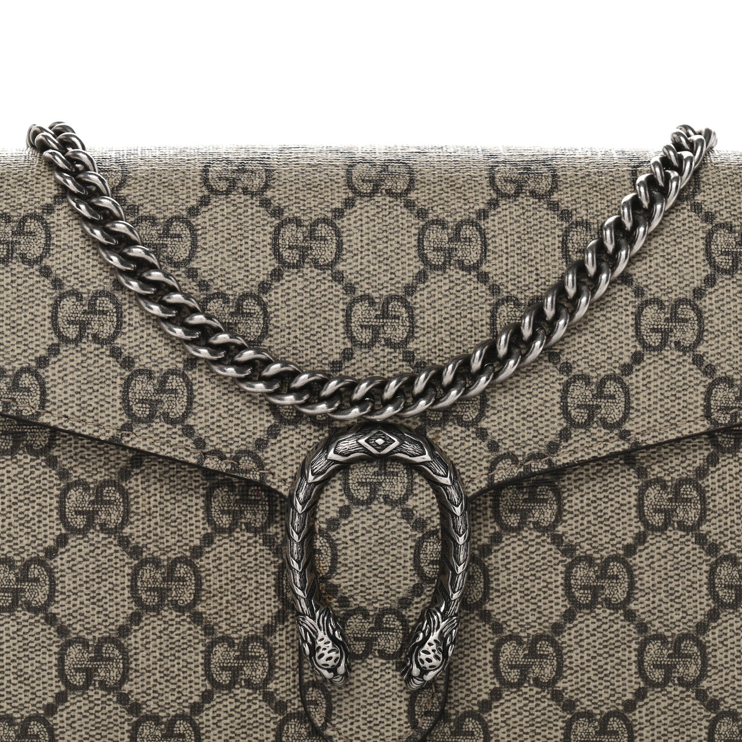 GG Supreme Monogram Mini Dionysus Chain Wallet Beige Taupe - Image 8