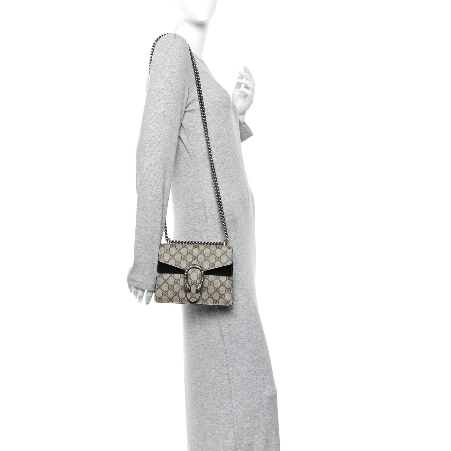 GG Supreme Monogram Mini Dionysus Shoulder Bag Black - Image 2