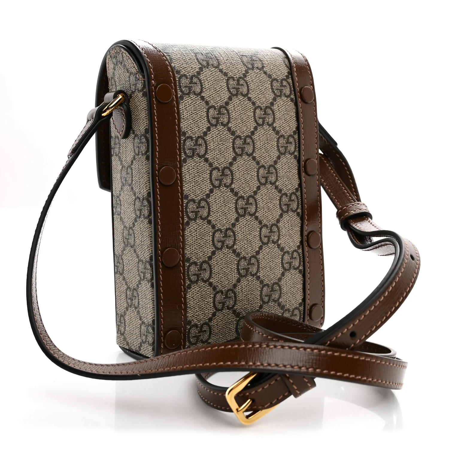 GG Supreme Monogram Mini Horsebit 1955 Crossbody Bag Beige Brown Sugar - Image 2